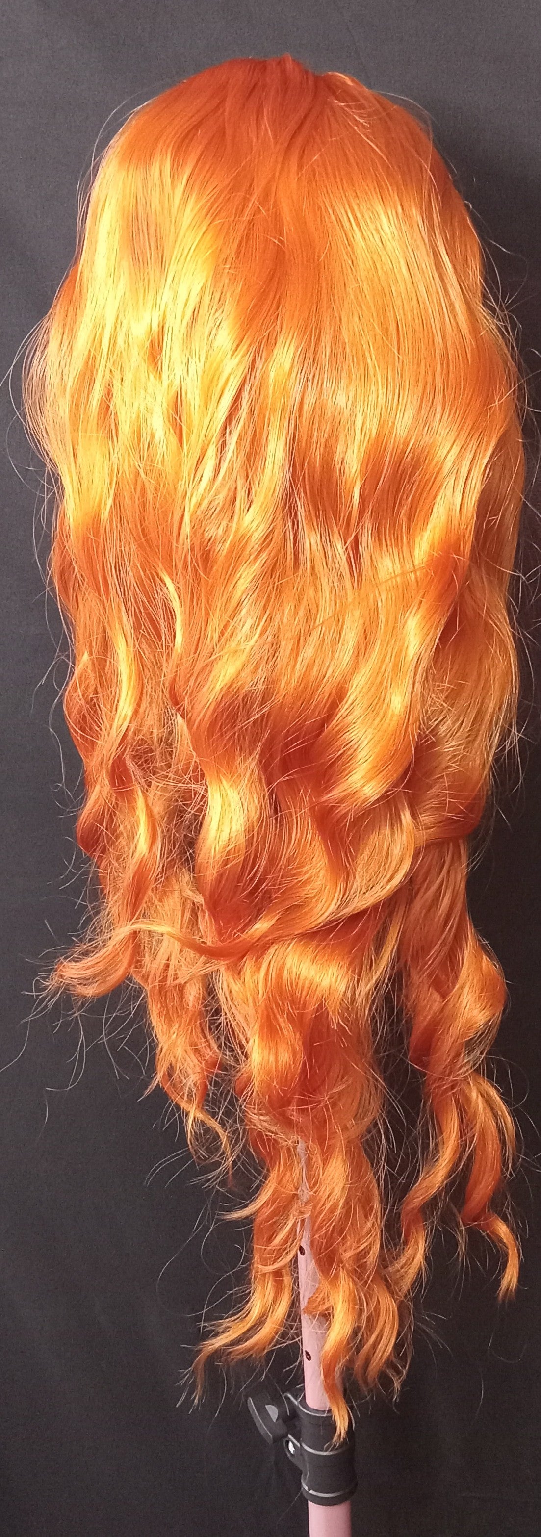 COCOMONEY WIG RED ORANGE LONG WAVY SYNTHETIC