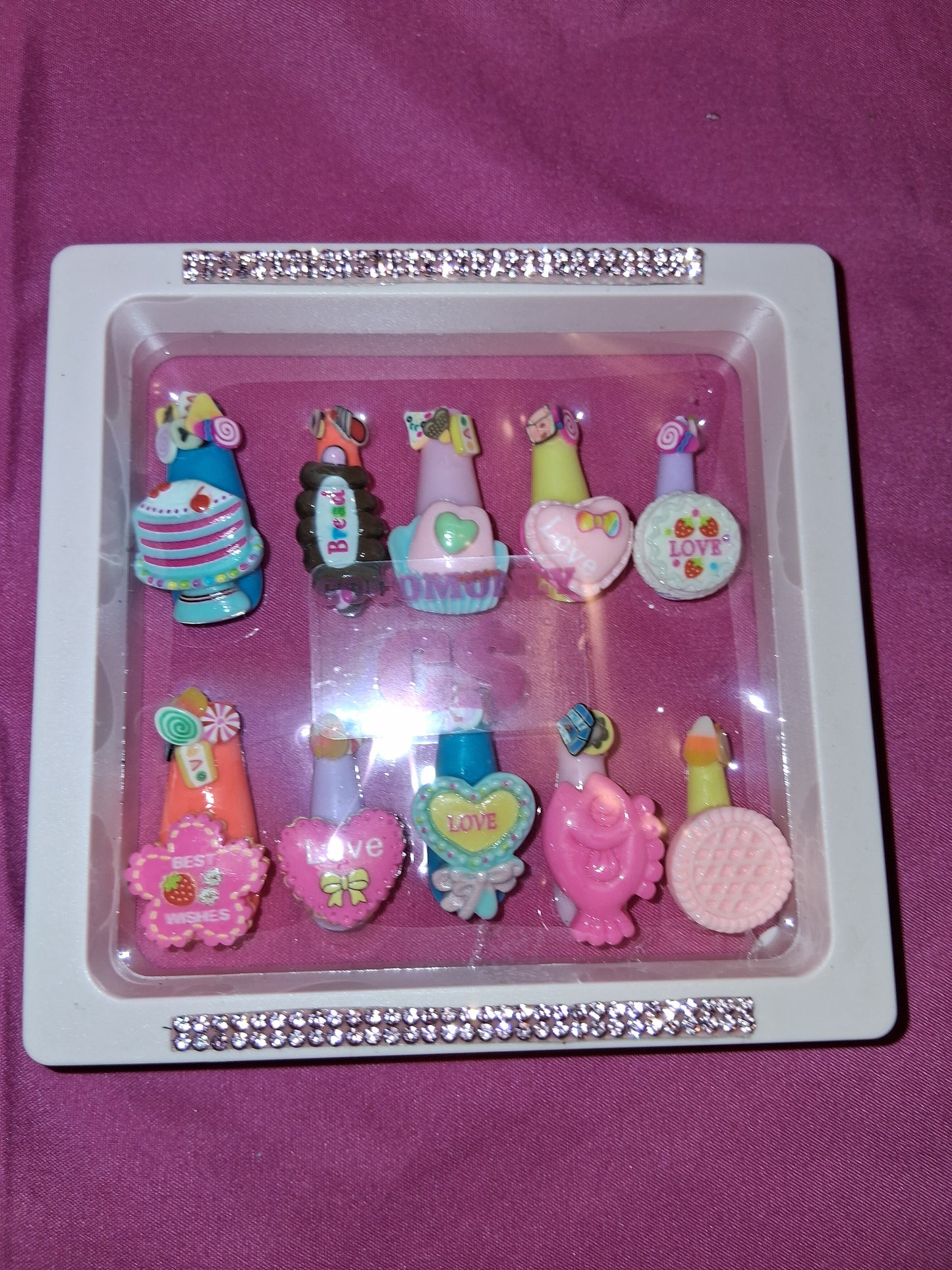 COCOMONEY NAILS CUSTOM 1 OF 1 GLUE ON PRESS ON COMES WITH FREE GIFTS #o76