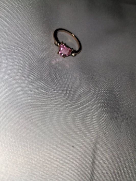 Gold ring heart size 7 costume COCOMONEY