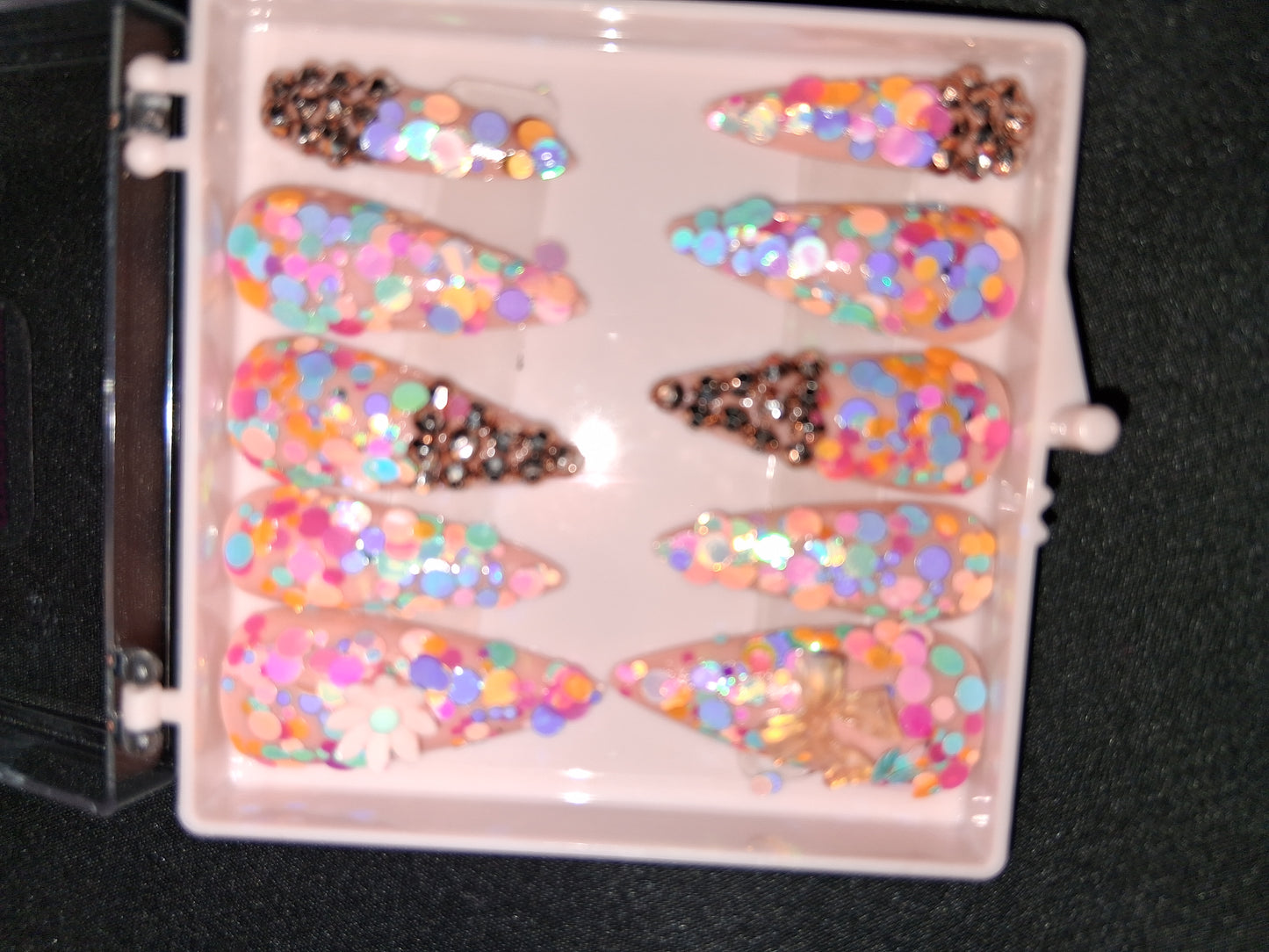 COCOMONEY NAILS CUSTOM ONE OF A KIND PIECES WITH NAIL BAG AND FREE GIFTS ACRYLIC