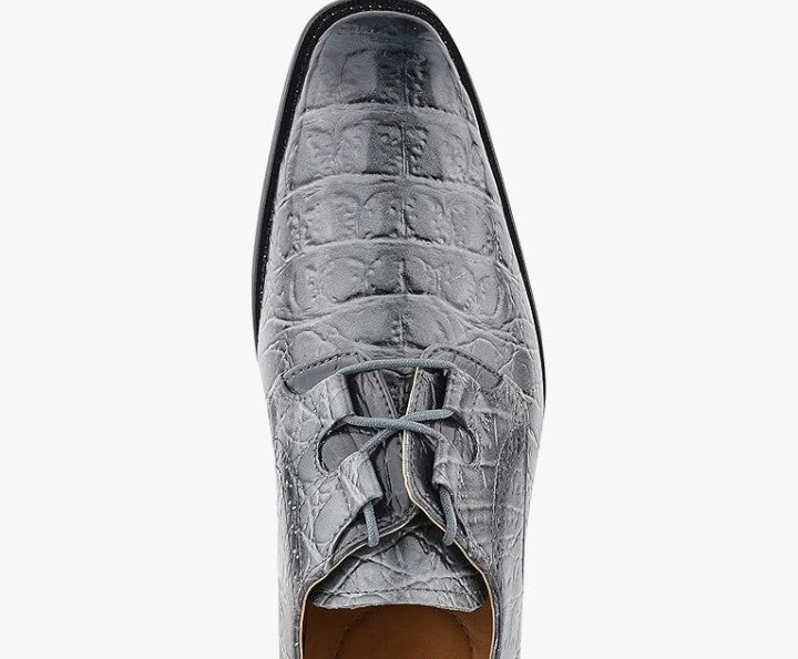 Mens Hornback Print Genuine Leather Lace Up Oxford Dress Shoes