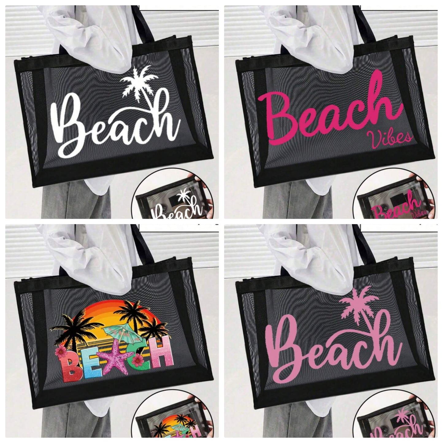 Beach Tote Bag, Tote Bag For Beach Accessories, Suitable For Wedding, Birthday, Holiday, Is A Great Gift For Women, Mom, Teachers, Friends, Bridesmaids,Student,Back To School,Large Bag, Travel Handbag For Holiday Vacation
