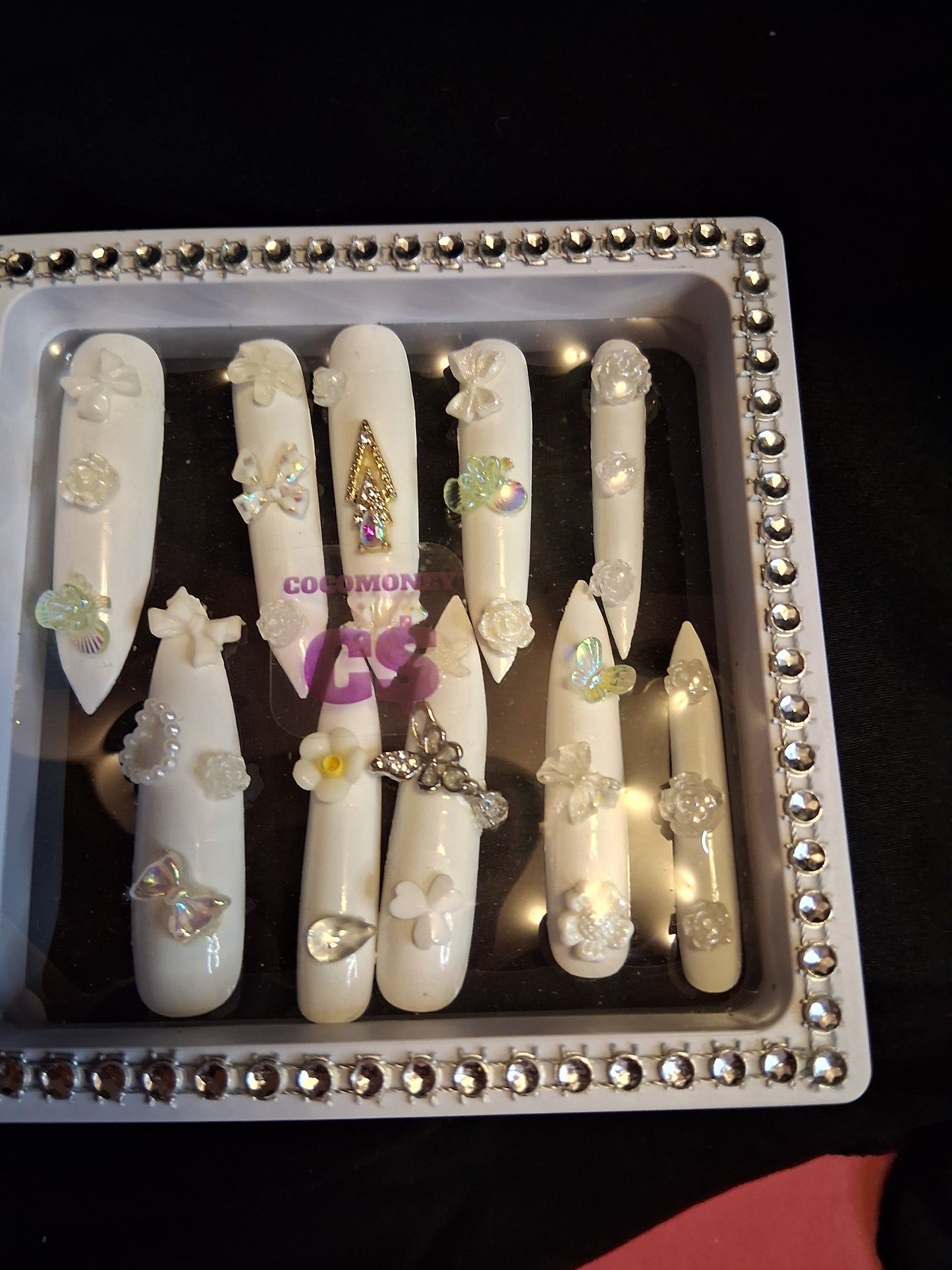 COCOMONEY NAILS CUSTOM 1 OF 1 GLUE ON PRESS ON COMES WITH FREE GIFTS #o81