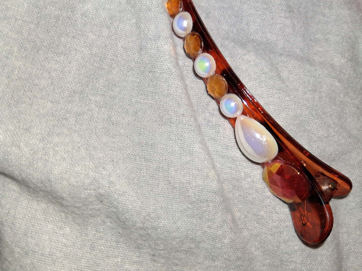COCOMONEY HAIR CLIP 3INCH CUSTOM 1 OF A KIND PIECE with gemstones
