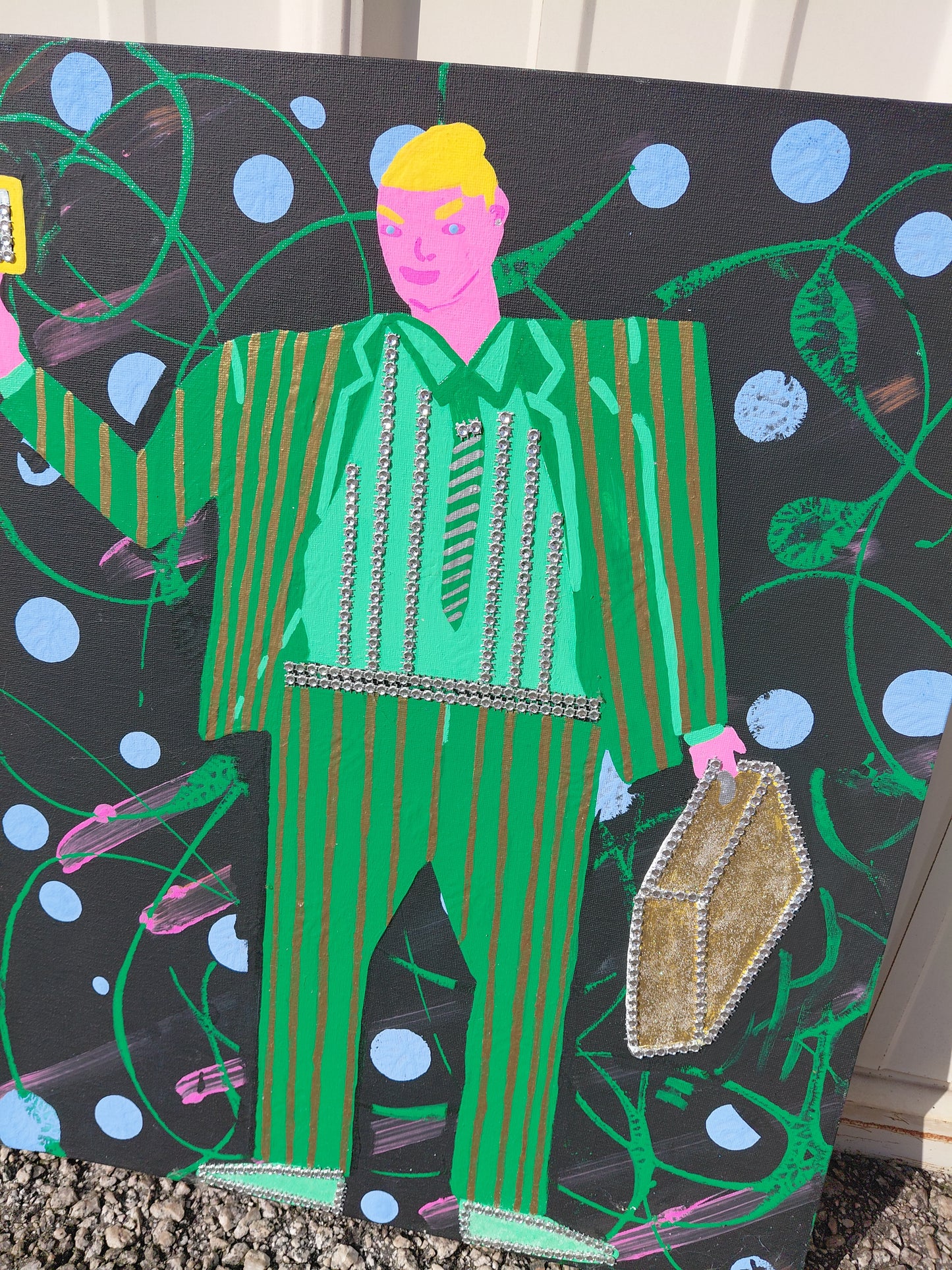 COCOMONEY ART Business Man 1 OF 1 CUSTOM PIECE BY COCOMONEY painting on canvas