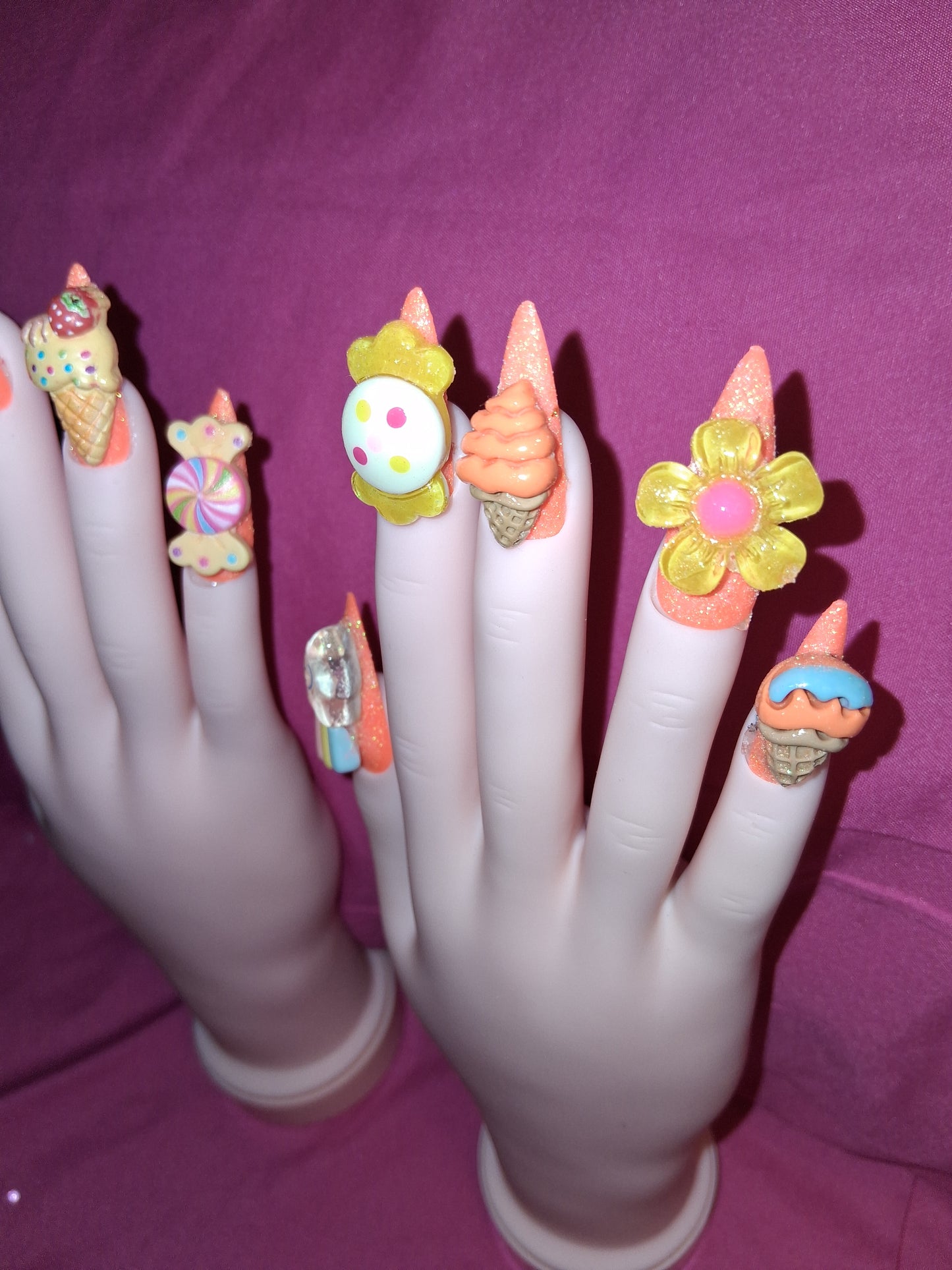 COCOMONEY NAILS CUSTOM 1 OF 1 GLUE ON PRESS ON COMES WITH FREE GIFTS #o40