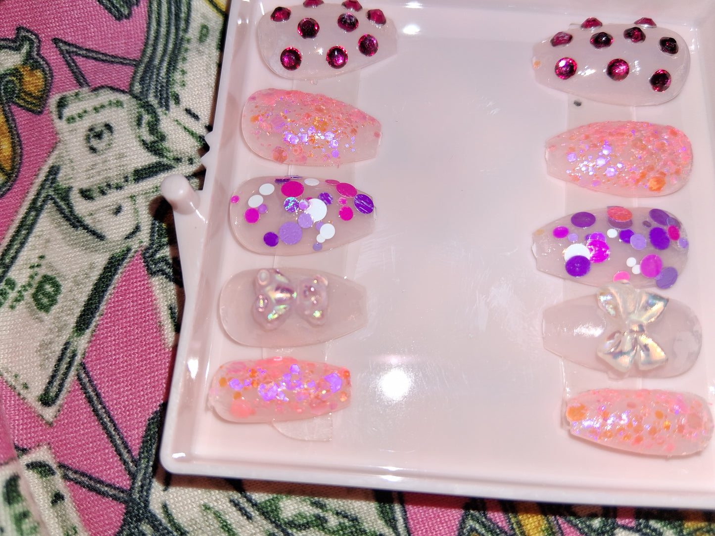 COCOMONEY NAILS CUSTOM 1 OF 1 GLUE ON PRESS ON COMES WITH FREE GIFTS #b65