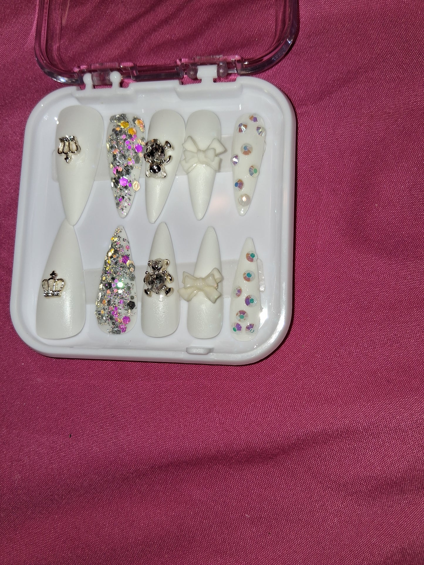 COCOMONEY NAILS CUSTOM 1 OF 1 GLUE ON PRESS ON COMES WITH FREE GIFTS #b93