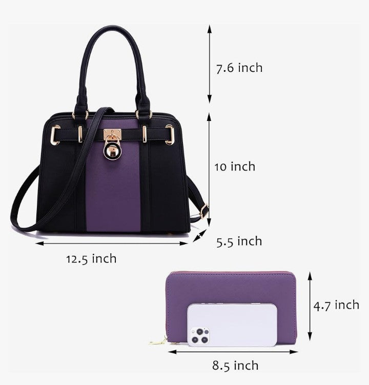 Handbags Sets For Women Shoulder Bags Top Handle Work Satchel Tote Purses Set With Matching Wallet 2pcs