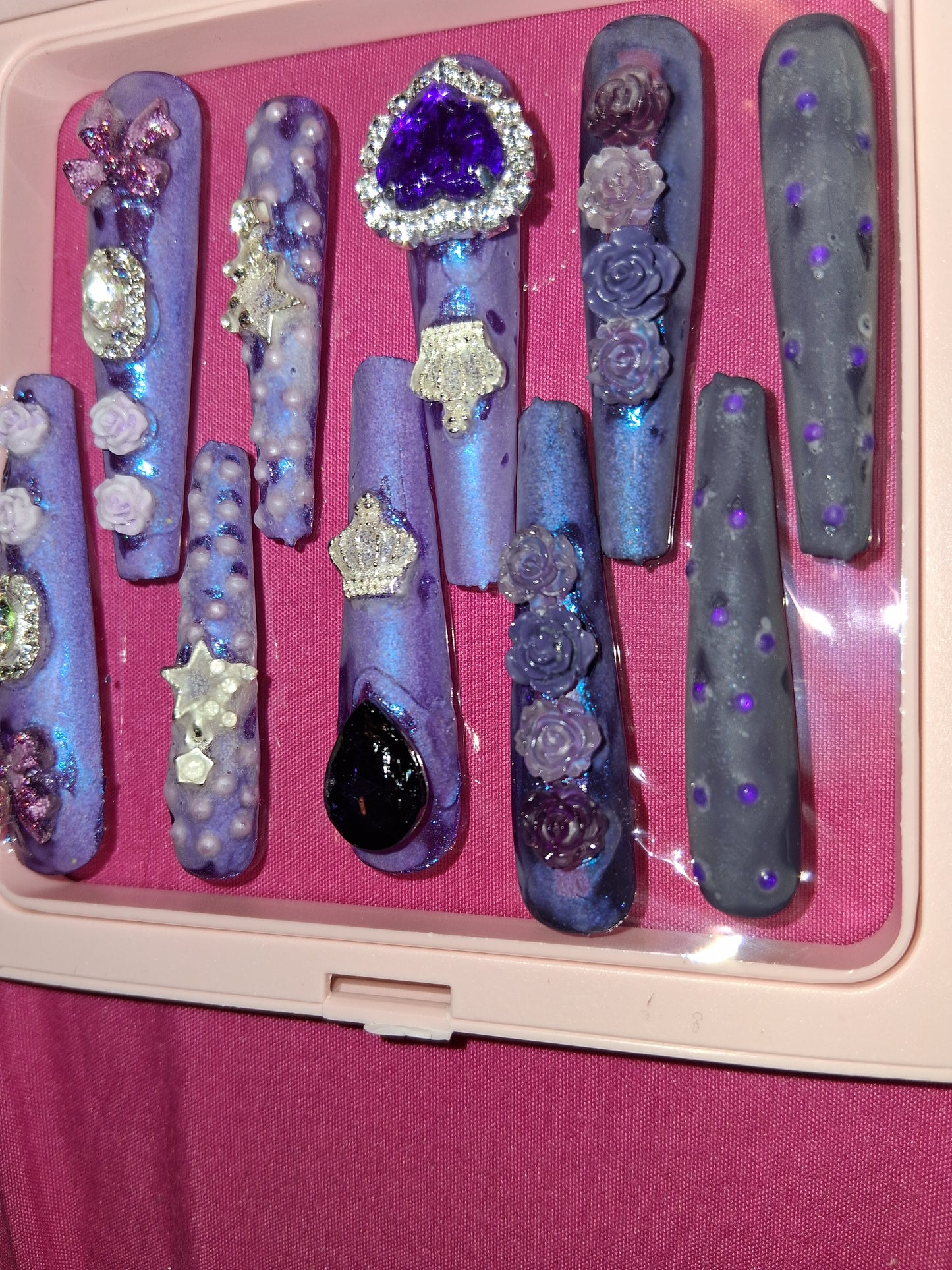 COCOMONEY NAILS CUSTOM 1 OF 1 GLUE ON PRESS ON COMES WITH FREE GIFTS #o17