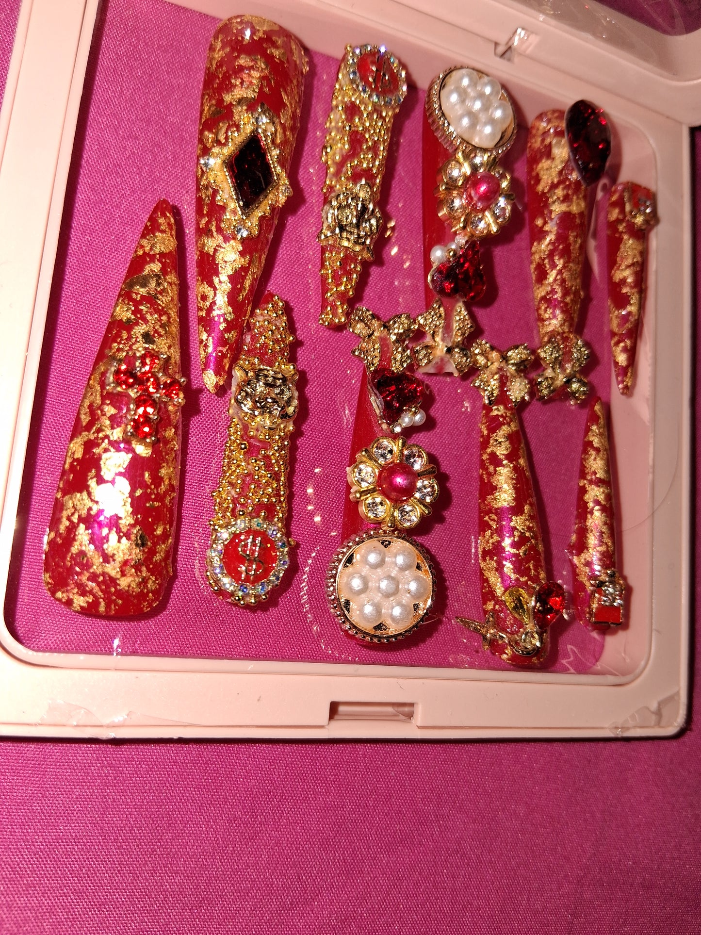 COCOMONEY NAILS CUSTOM 1 OF 1 GLUE ON PRESS ON COMES WITH FREE GIFTS #o36
