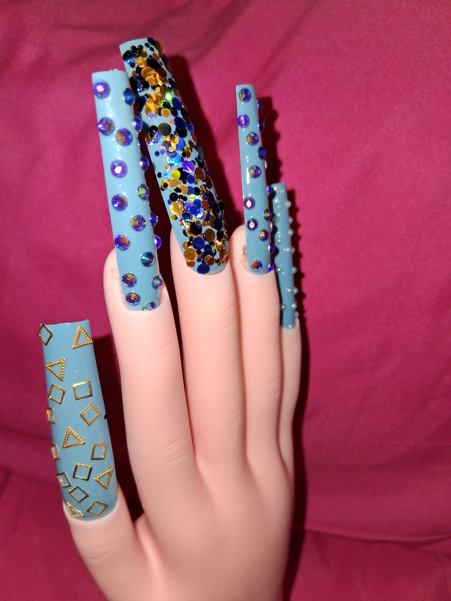 COCOMONEY NAILS CUSTOM 1 OF 1 GLUE ON PRESS ON COMES WITH FREE GIFTS #o92