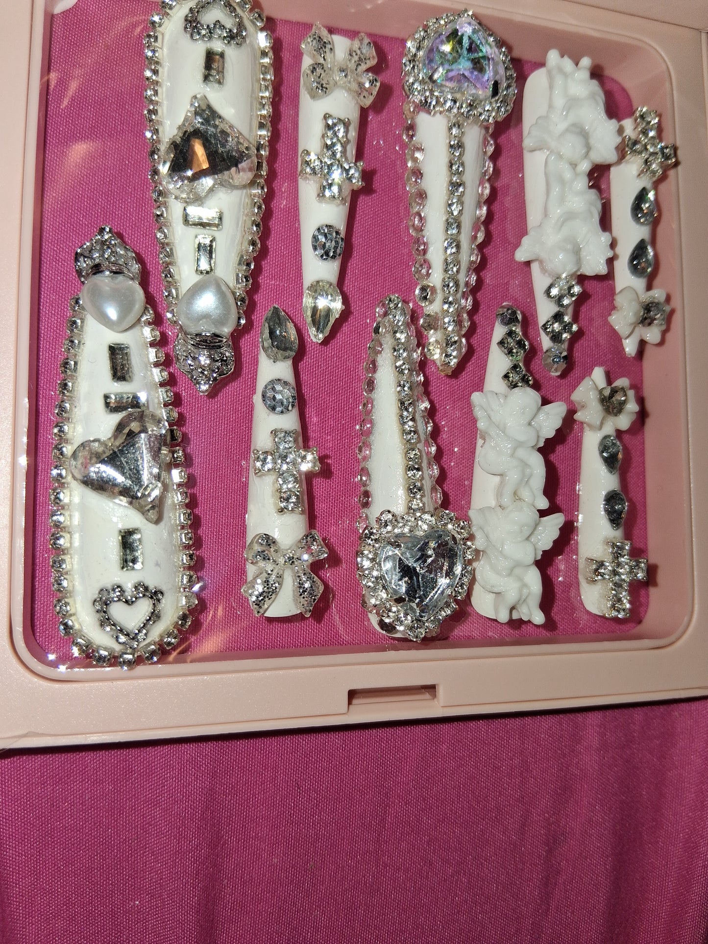 COCOMONEY NAILS CUSTOM 1 OF 1 GLUE ON PRESS ON COMES WITH FREE GIFTS #o42