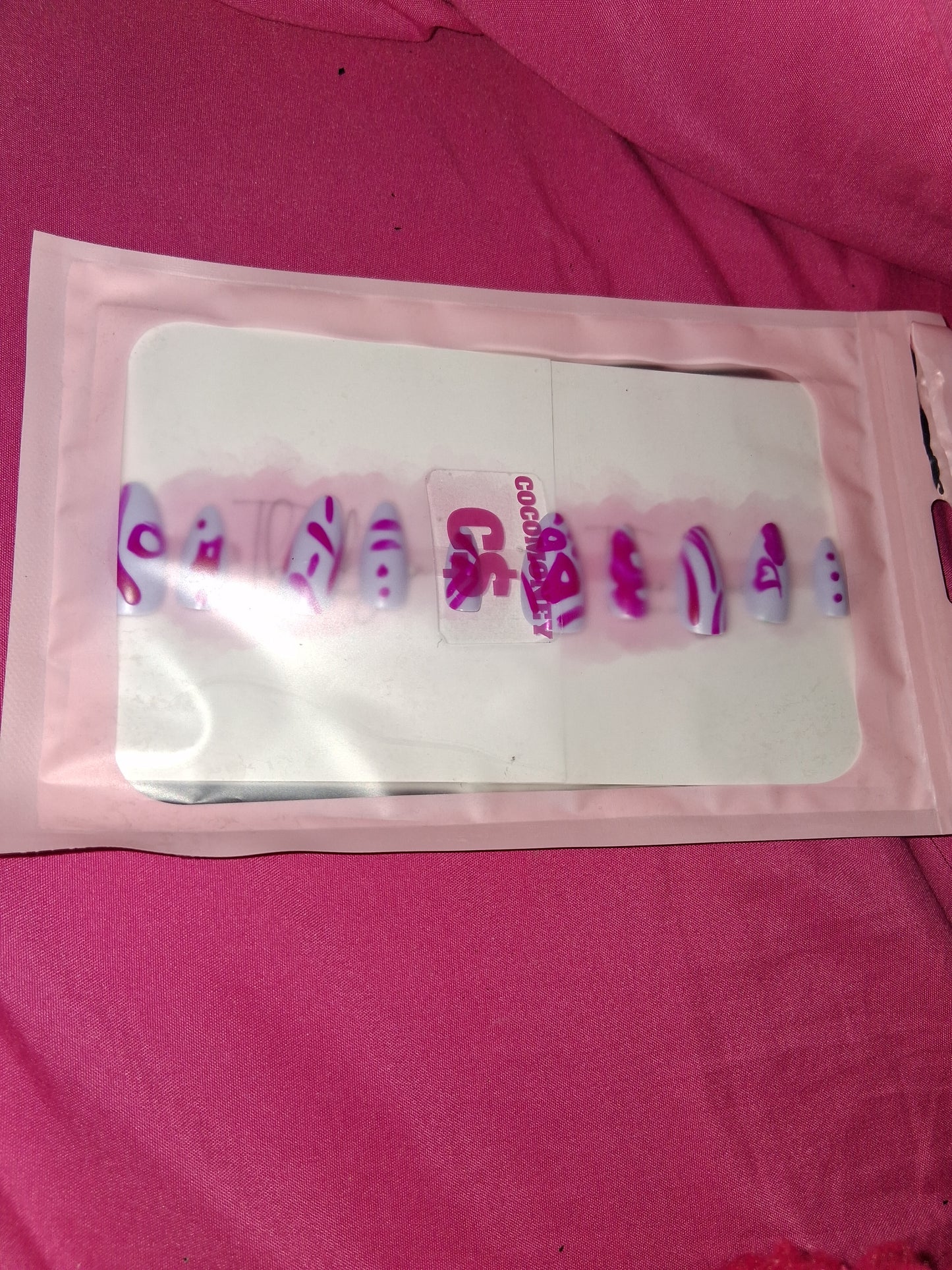 COCOMONEY NAILS CUSTOM 1 OF 1 GLUE ON PRESS ON COMES WITH FREE GIFTS #g7