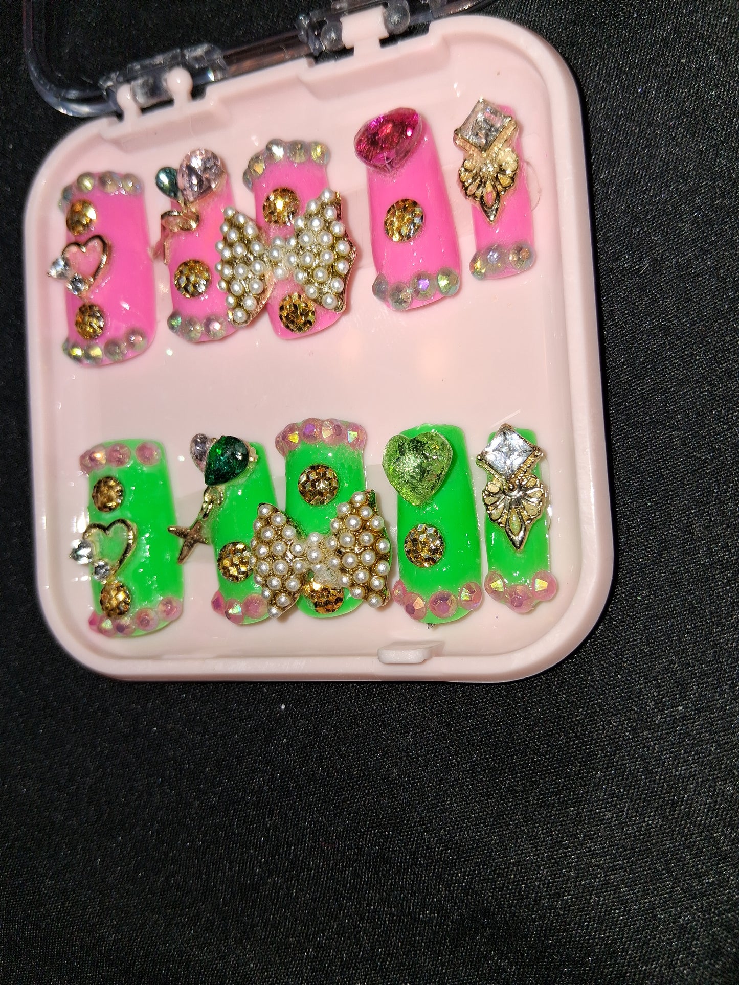 COCOMONEY NAILS CUSTOM 1 OF A KIND PIECES ACRYLIC COMES WITH FREE GIFTS