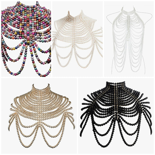 Pearl Body Chain Bra - Fashion Shoulder Necklaces Bra Chain Body Jewelry