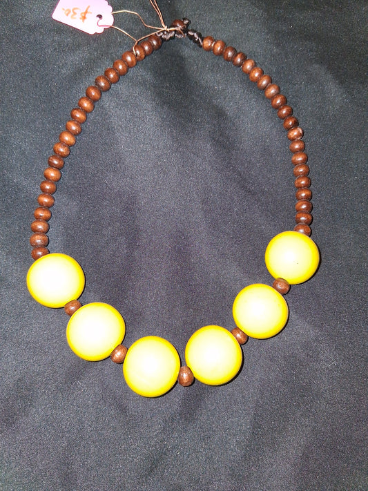 COCOMONEY NECKLACE WOOD 21IN