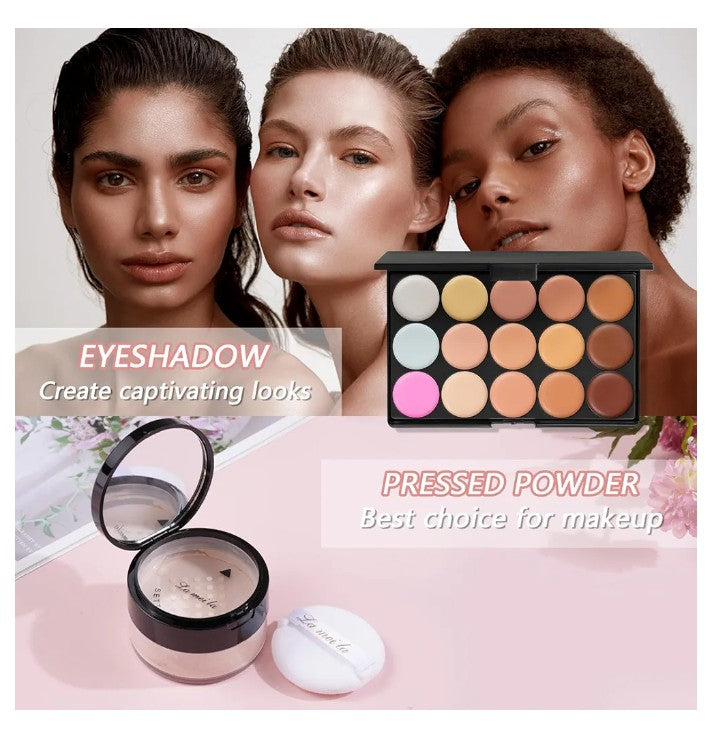 All in One Makeup Kit Full Kit Makeup Set Multipurpose Bundle Holiday Gift Box Essential Starter Bundle Include Full Makeup Kit for Women (Box3