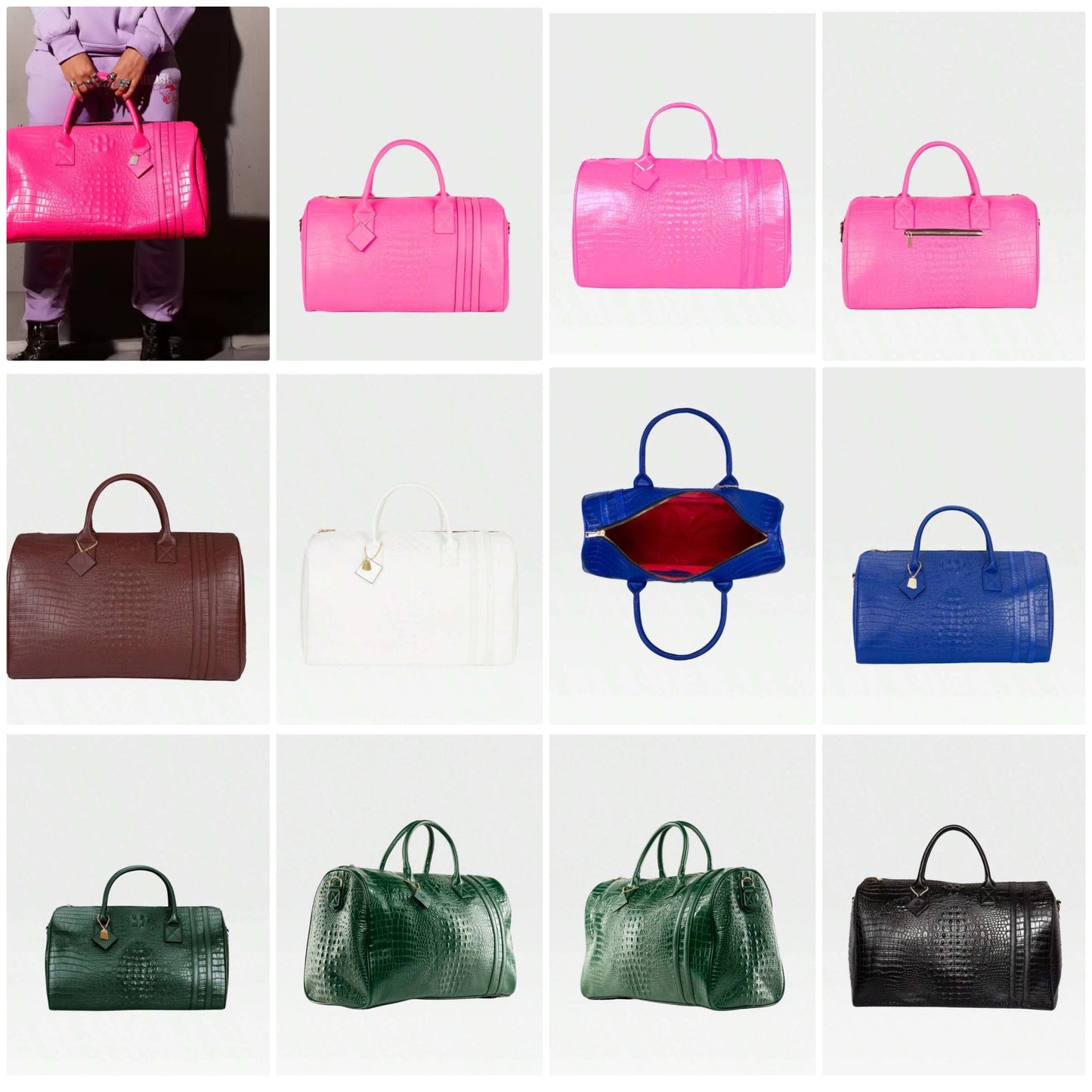Tote & Carry Unisex Crocodile Skin Print All Over Large Carry On Duffle Bag For Travel COCOMONEY