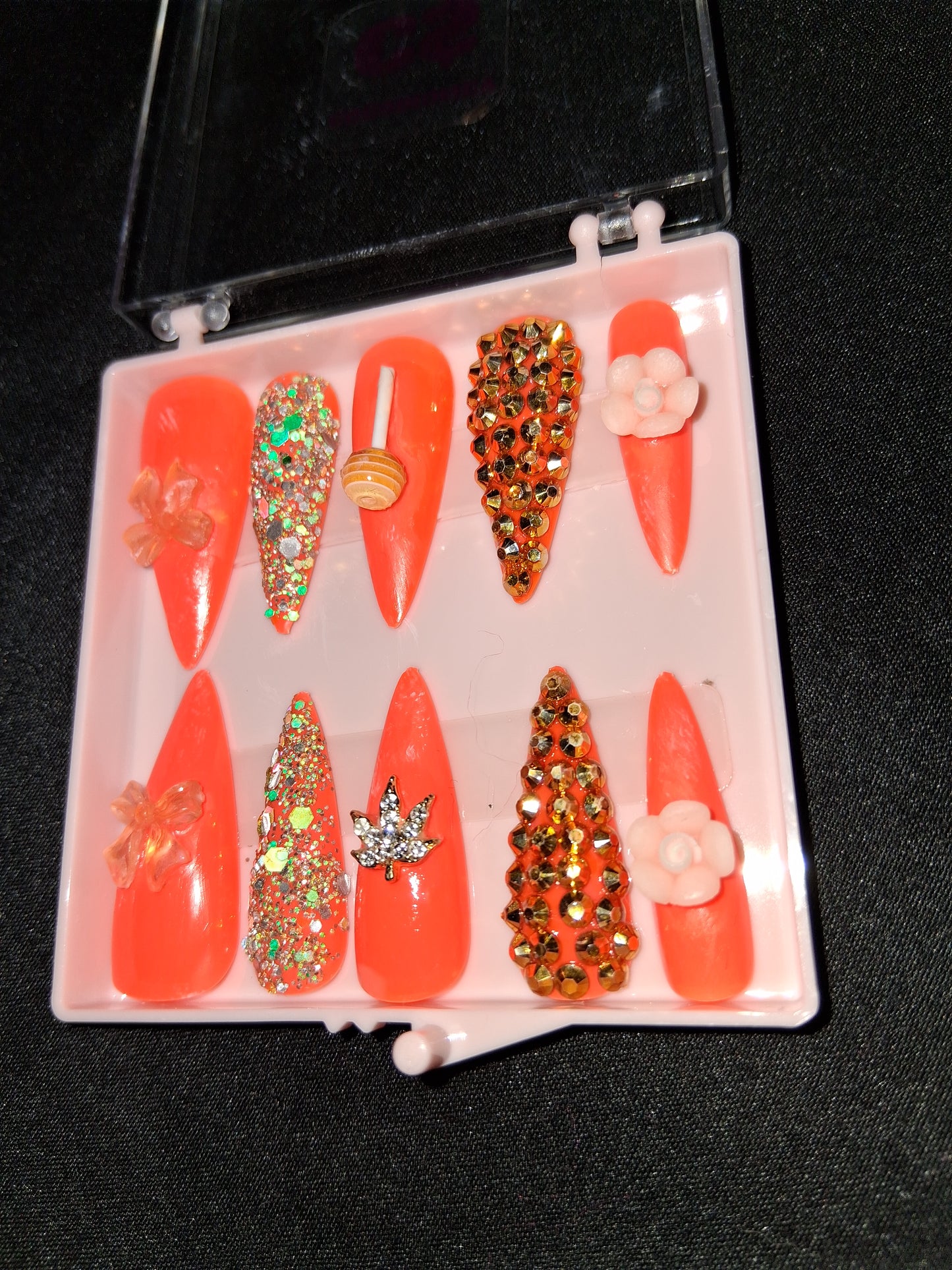 COCOMONEY NAILS CUSTOM ONE OF A KIND PIECES WITH NAIL BAG AND FREE GIFTS