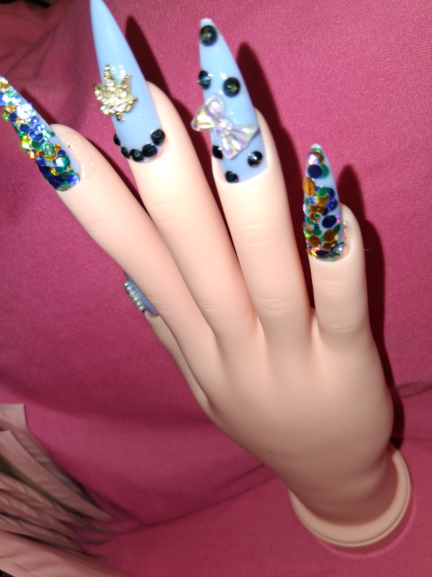 COCOMONEY NAILS CUSTOM 1 OF 1 GLUE ON PRESS ON COMES WITH FREE GIFTS #b68
