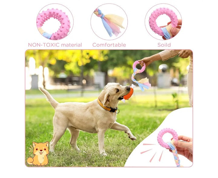 50 Pack Dog Squeaky Toys Set Cute Stuffed Plush Dog Toys Small Dog Toys with Ropes Bulk Puppy Chew Toys for Small Medium Dogs Puppies Pets Teething and Chewing