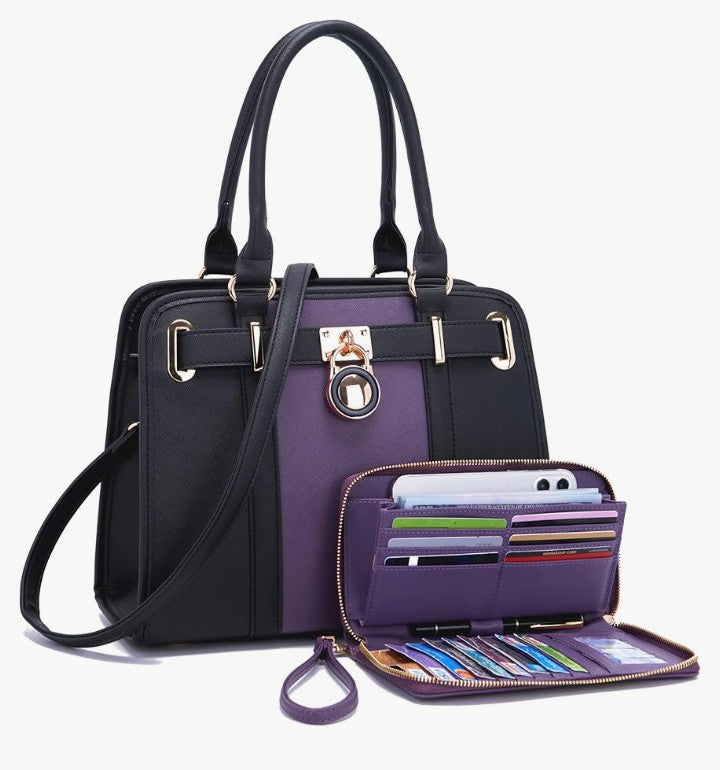 Handbags Sets For Women Shoulder Bags Top Handle Work Satchel Tote Purses Set With Matching Wallet 2pcs