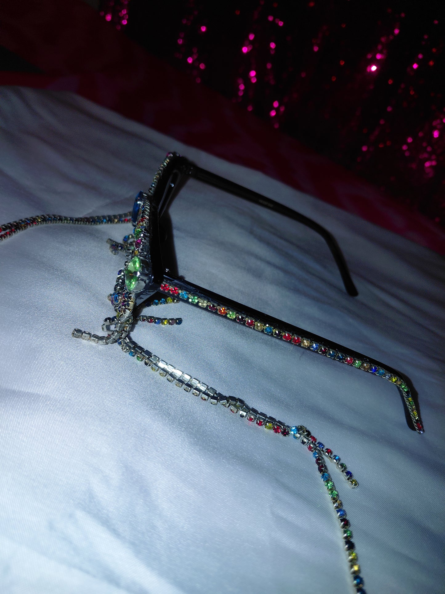 Cocomoney Glasses custom 1 of 1 pair sunglasses gemstones plastic materials uv COCOMONEY.STORE