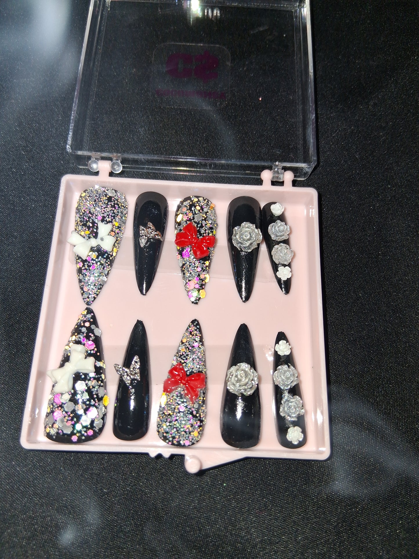 COCOMONEY NAILS CUSTOM 1 OF A KIND PIECES ACRYLIC COMES WITH FREE GIFTS