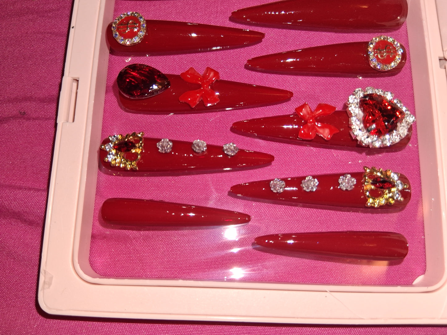 COCOMONEY NAILS CUSTOM 1 OF 1 GLUE ON PRESS ON COMES WITH FREE GIFTS #o18