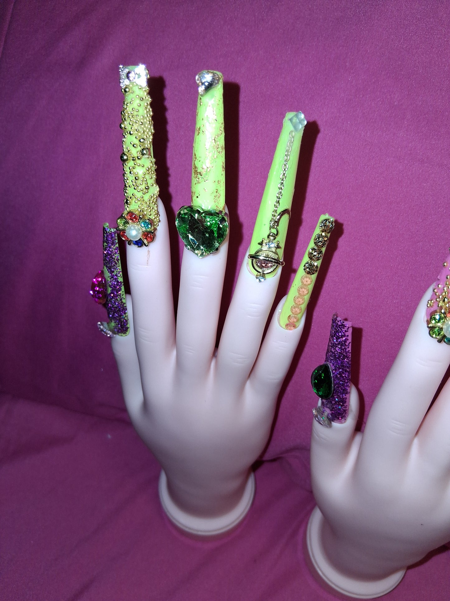 COCOMONEY NAILS CUSTOM 1 OF 1 GLUE ON PRESS ON COMES WITH FREE GIFTS #o37