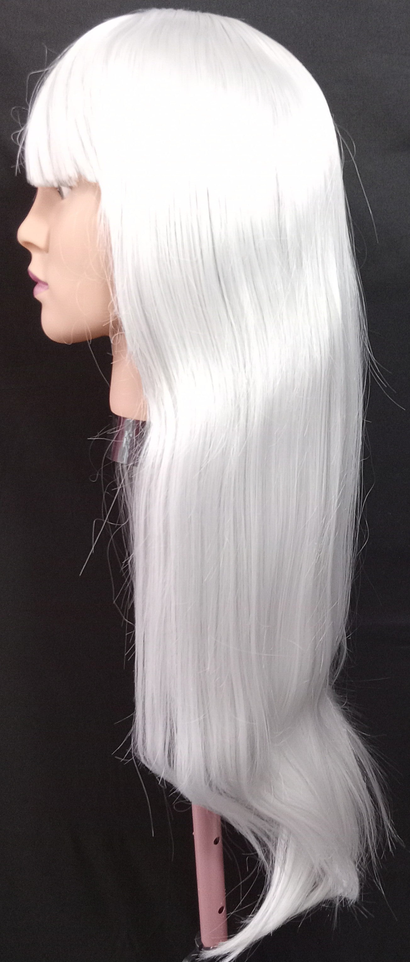 COCOMONEY WIG WHITE SILVER STRAIGHT SYNTHETIC BEAUTIFUL