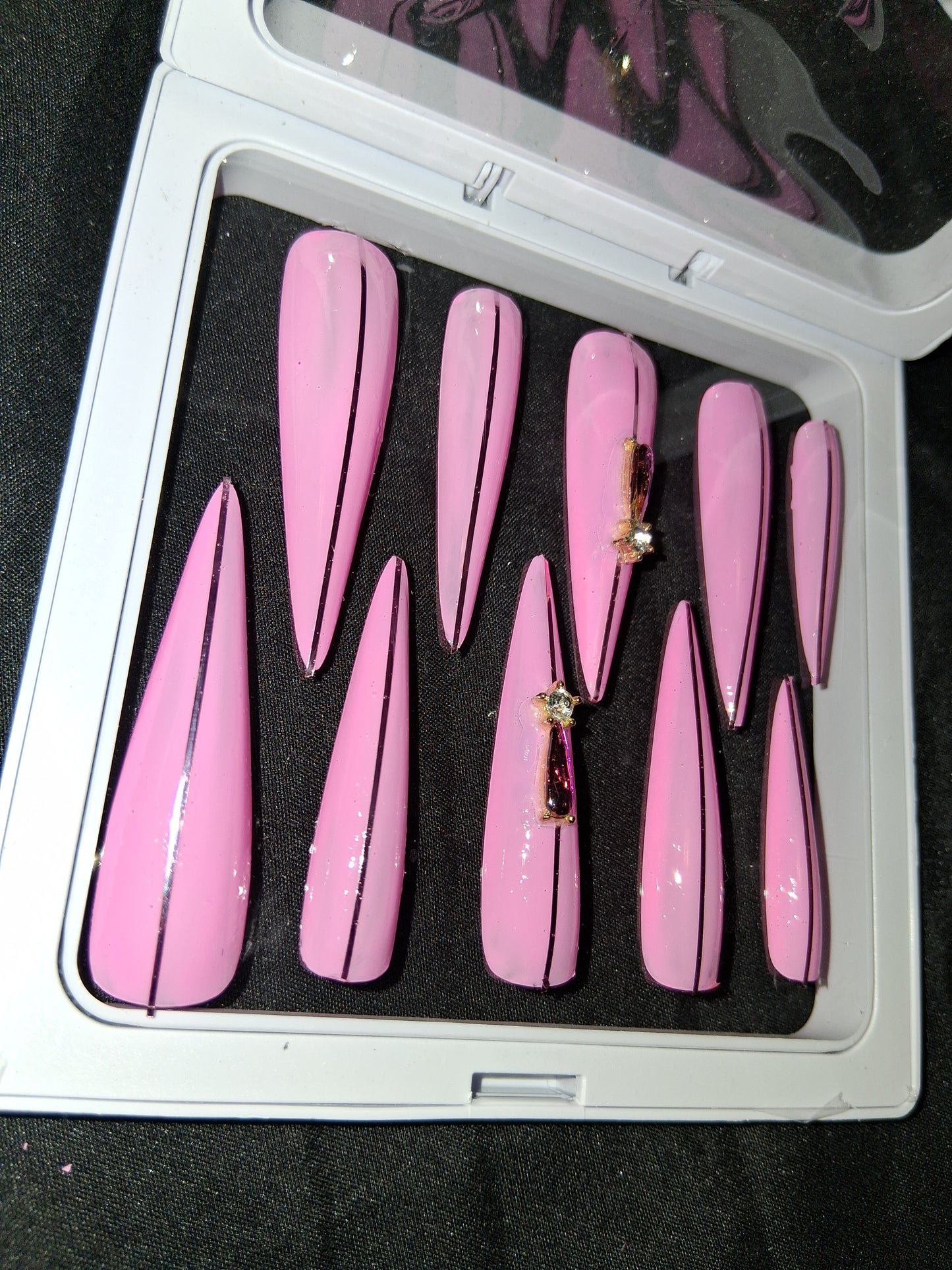 COCOMONEY NAILS CUSTOM 1 OF 1 GLUE ON PRESS ON COMES WITH FREE GIFTS #p44