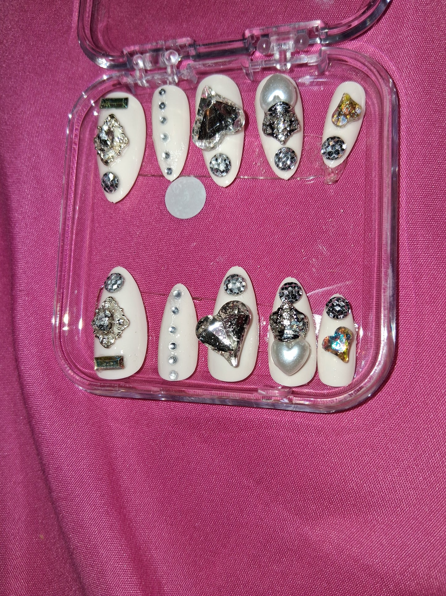 COCOMONEY NAILS CUSTOM 1 OF 1 GLUE ON PRESS ON COMES WITH FREE GIFTS #b77
