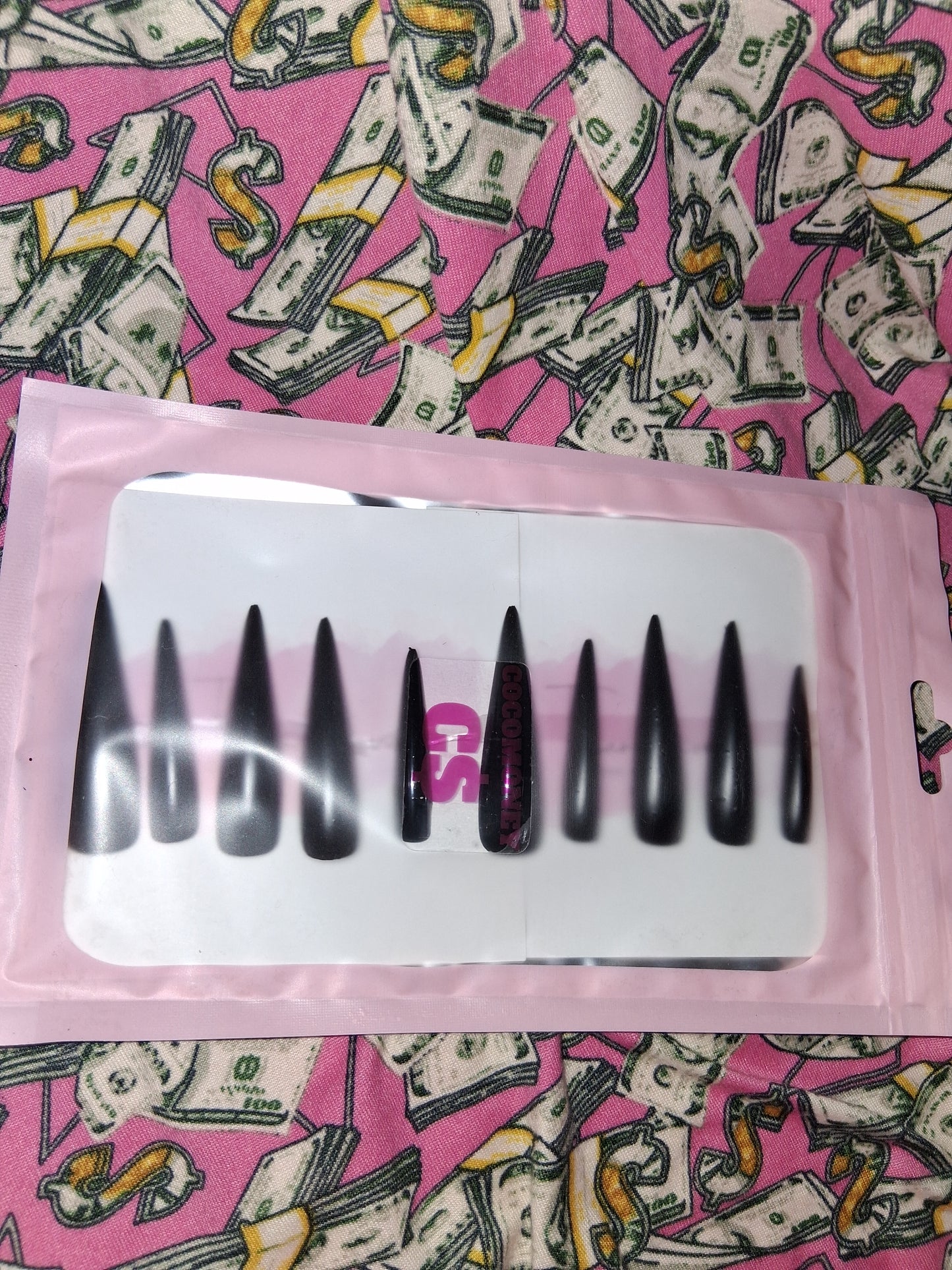 COCOMONEY NAILS CUSTOM 1 OF 1 GLUE ON PRESS ON COMES WITH FREE GIFTS #g18