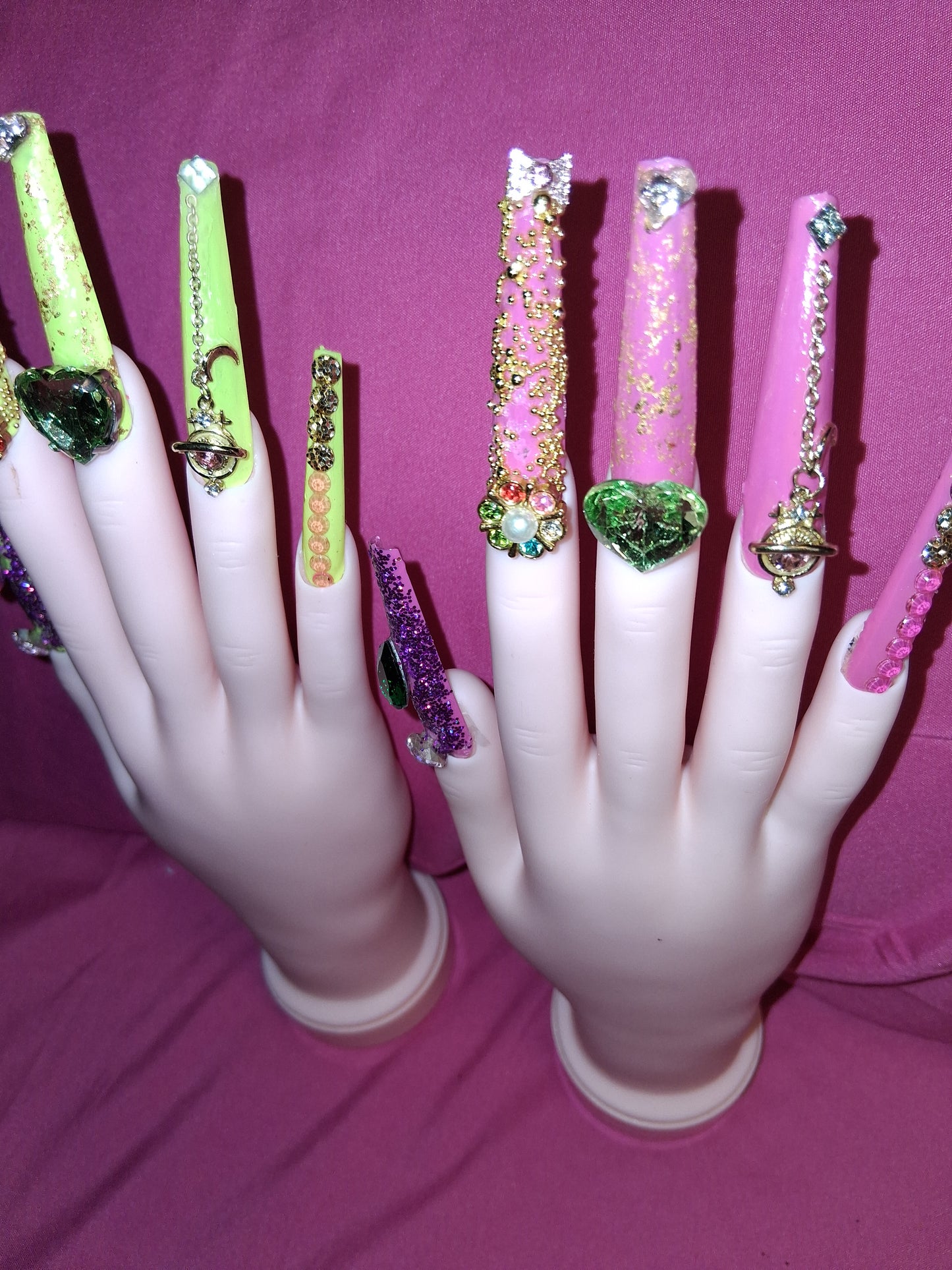 COCOMONEY NAILS CUSTOM 1 OF 1 GLUE ON PRESS ON COMES WITH FREE GIFTS #o37