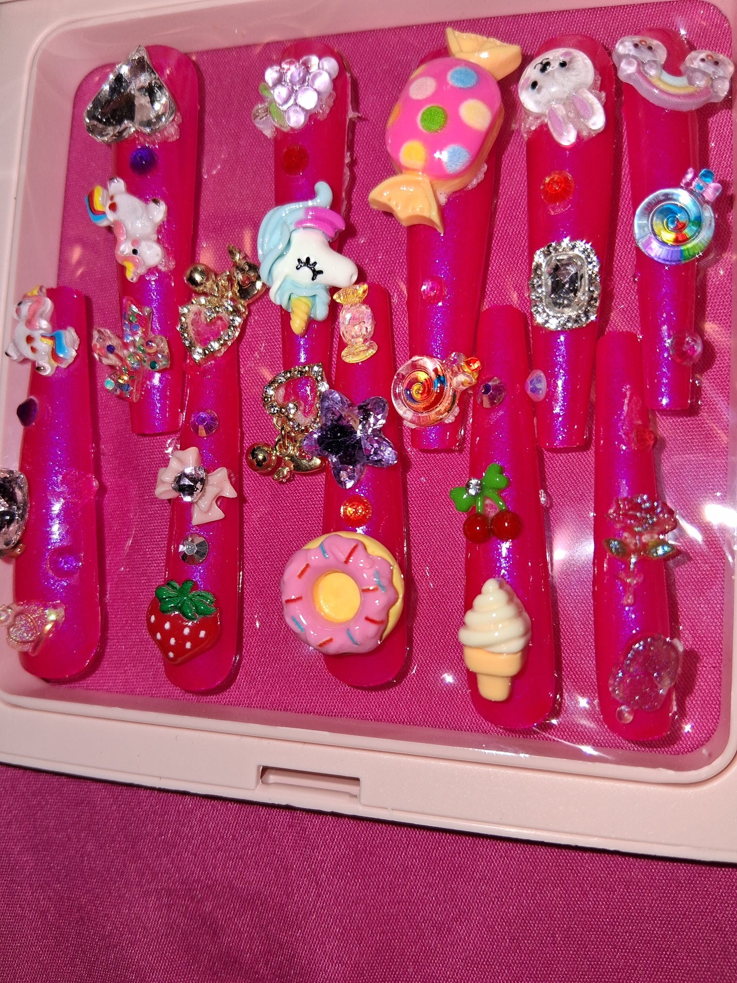 COCOMONEY NAILS CUSTOM 1 OF 1 GLUE ON PRESS ON COMES WITH FREE GIFTS #p27