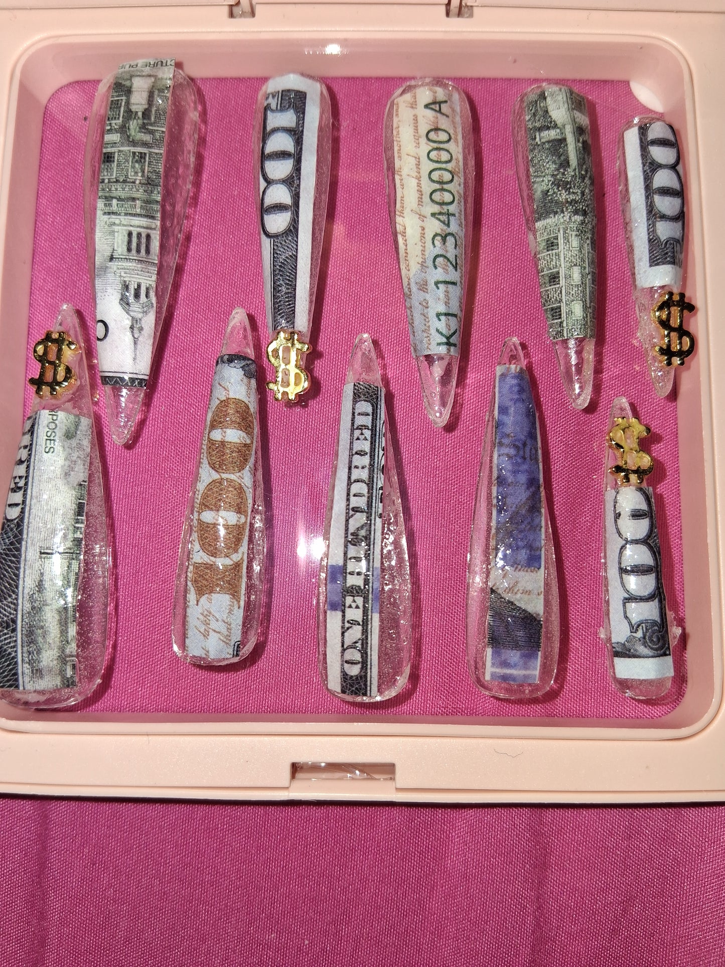 COCOMONEY NAILS CUSTOM 1 OF 1 GLUE ON PRESS ON COMES WITH FREE GIFTS #o29