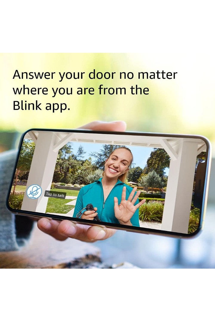Blink Video Doorbell (newest model), Two-way audio, HD video, motion and chime app alerts and Alexa enabled — wired or wire-free