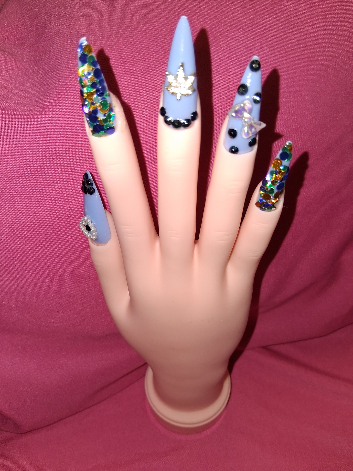 COCOMONEY NAILS CUSTOM 1 OF 1 GLUE ON PRESS ON COMES WITH FREE GIFTS #b68
