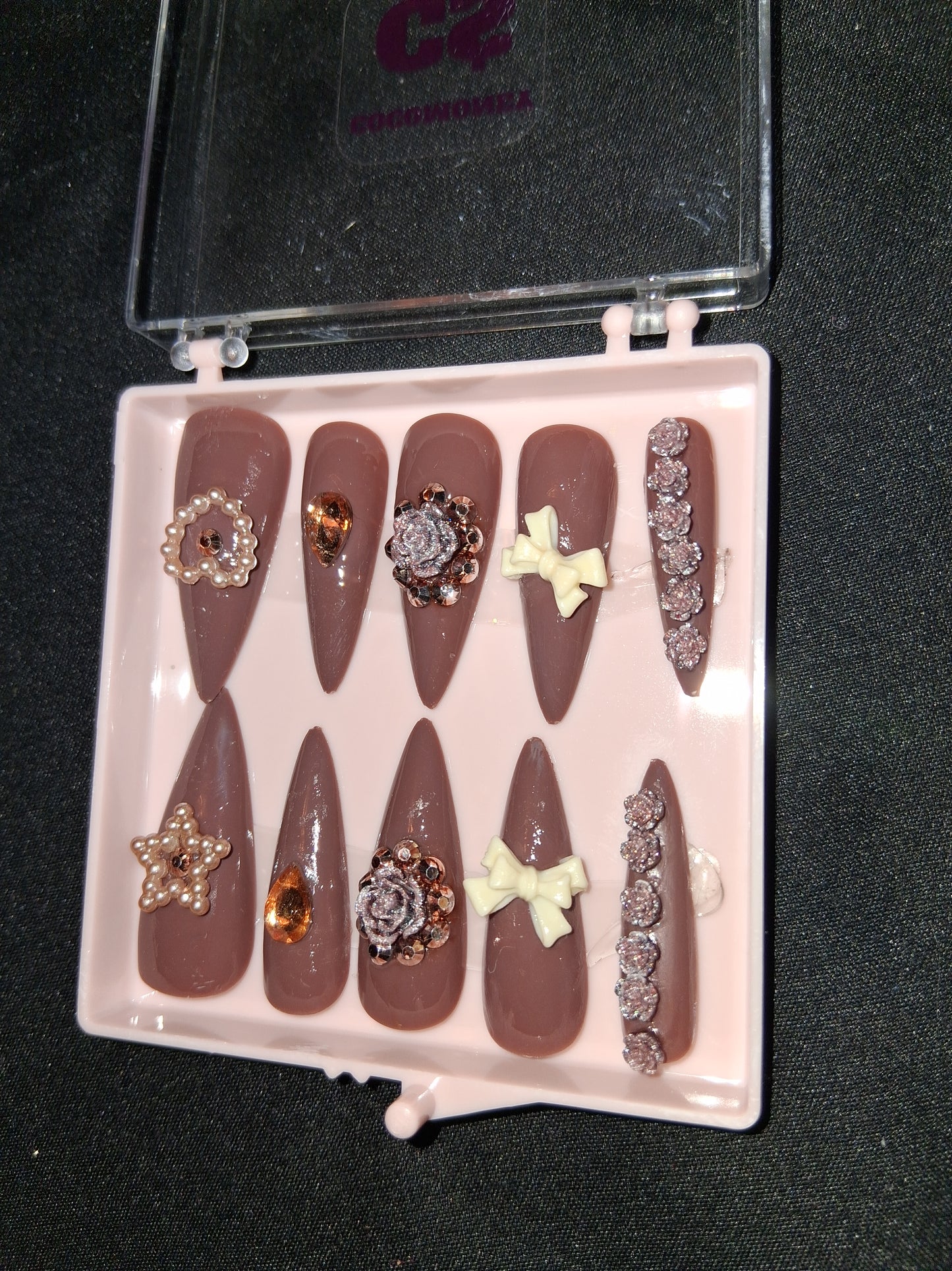 COCOMONEY NAILS CUSTOM 1 OF A KIND PIECES ACRYLIC COMES WITH FREE GIFTS