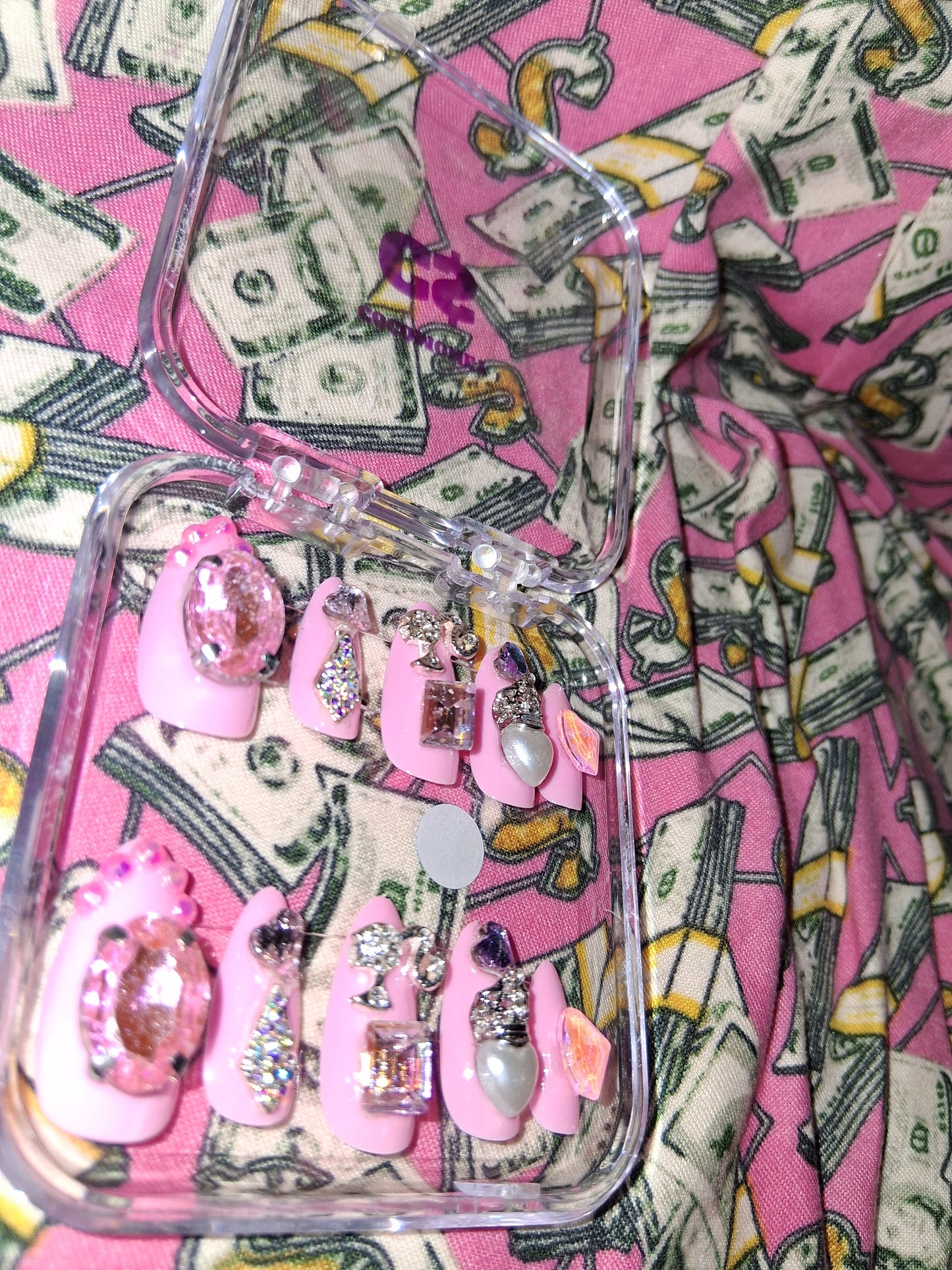 COCOMONEY NAILS CUSTOM 1 OF 1 GLUE ON PRESS ON COMES WITH FREE GIFTS #b78