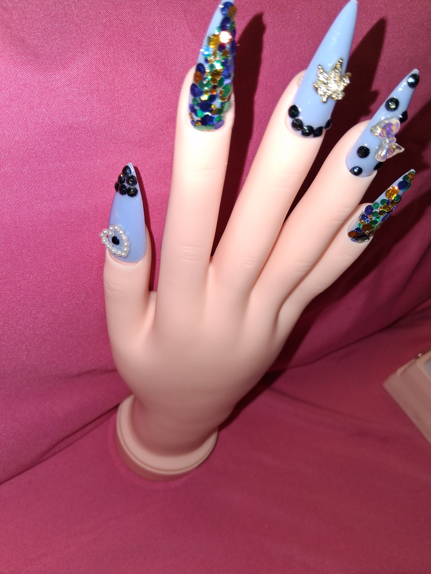 COCOMONEY NAILS CUSTOM 1 OF 1 GLUE ON PRESS ON COMES WITH FREE GIFTS #b74