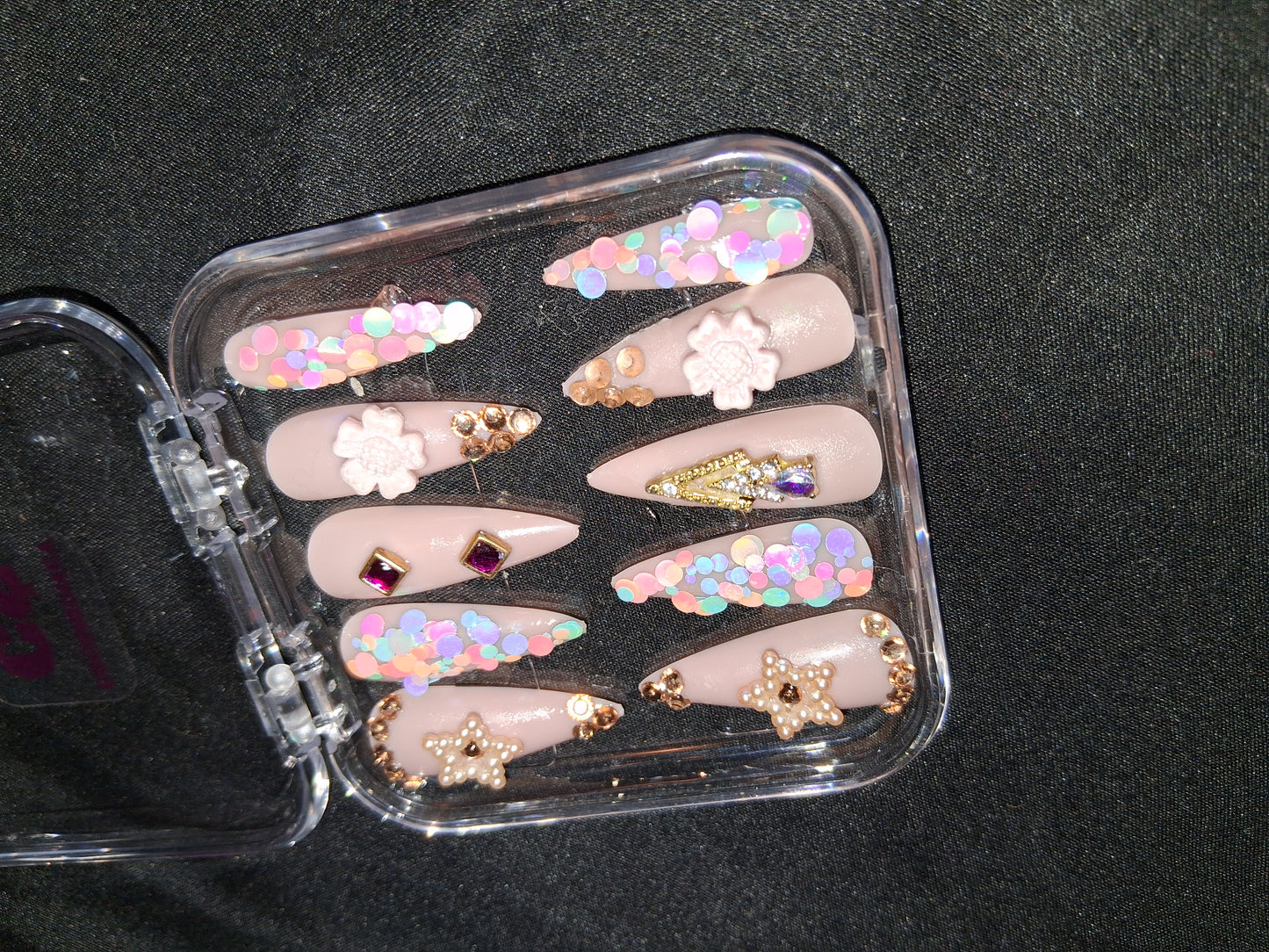 COCOMONEY NAILS CUSTOM ONE OF A KIND PIECES WITH NAIL BAG AND FREE GIFTS ACRYLIC