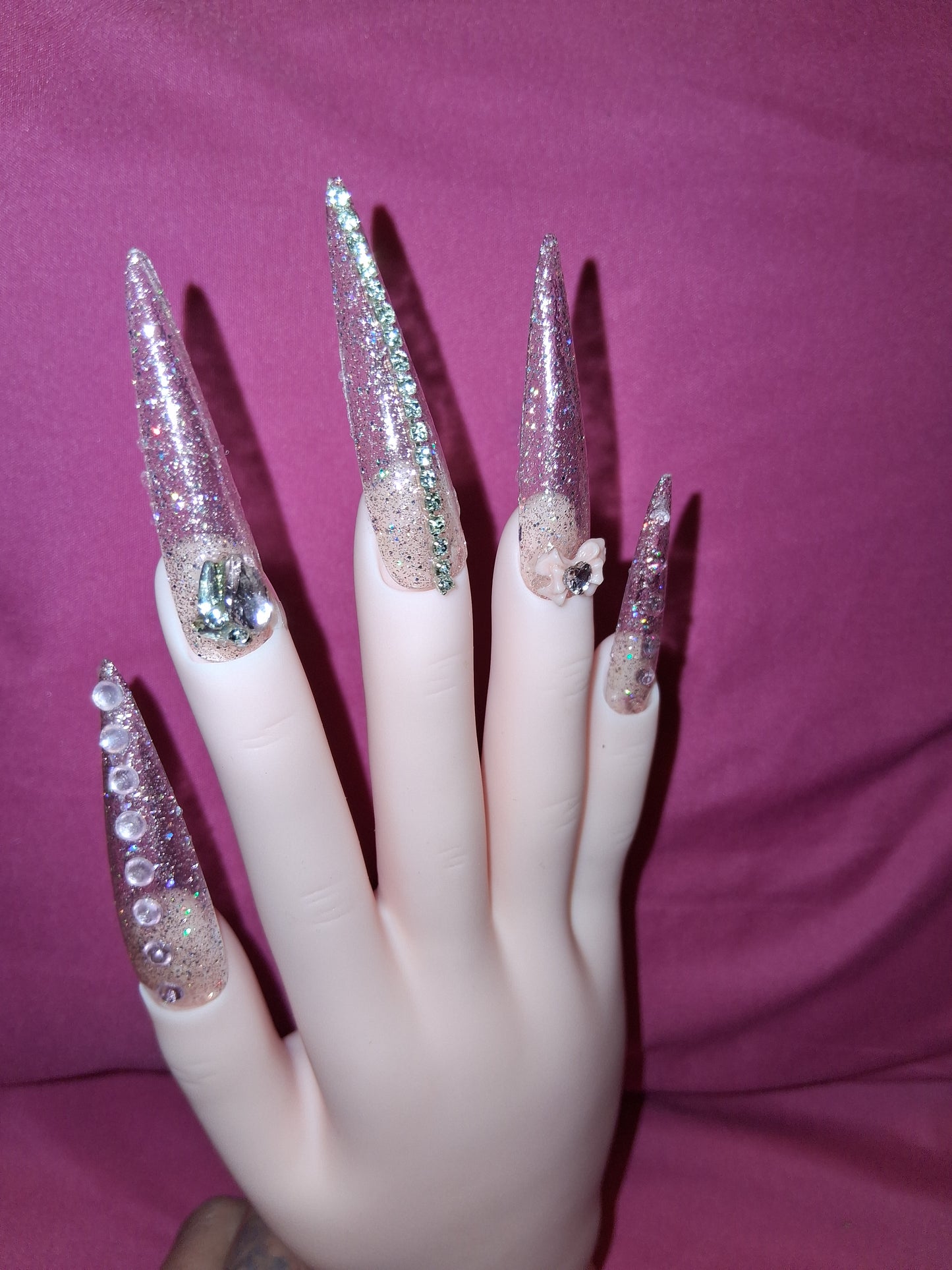 COCOMONEY NAILS CUSTOM 1 OF 1 GLUE ON PRESS ON COMES WITH FREE GIFTS #o83
