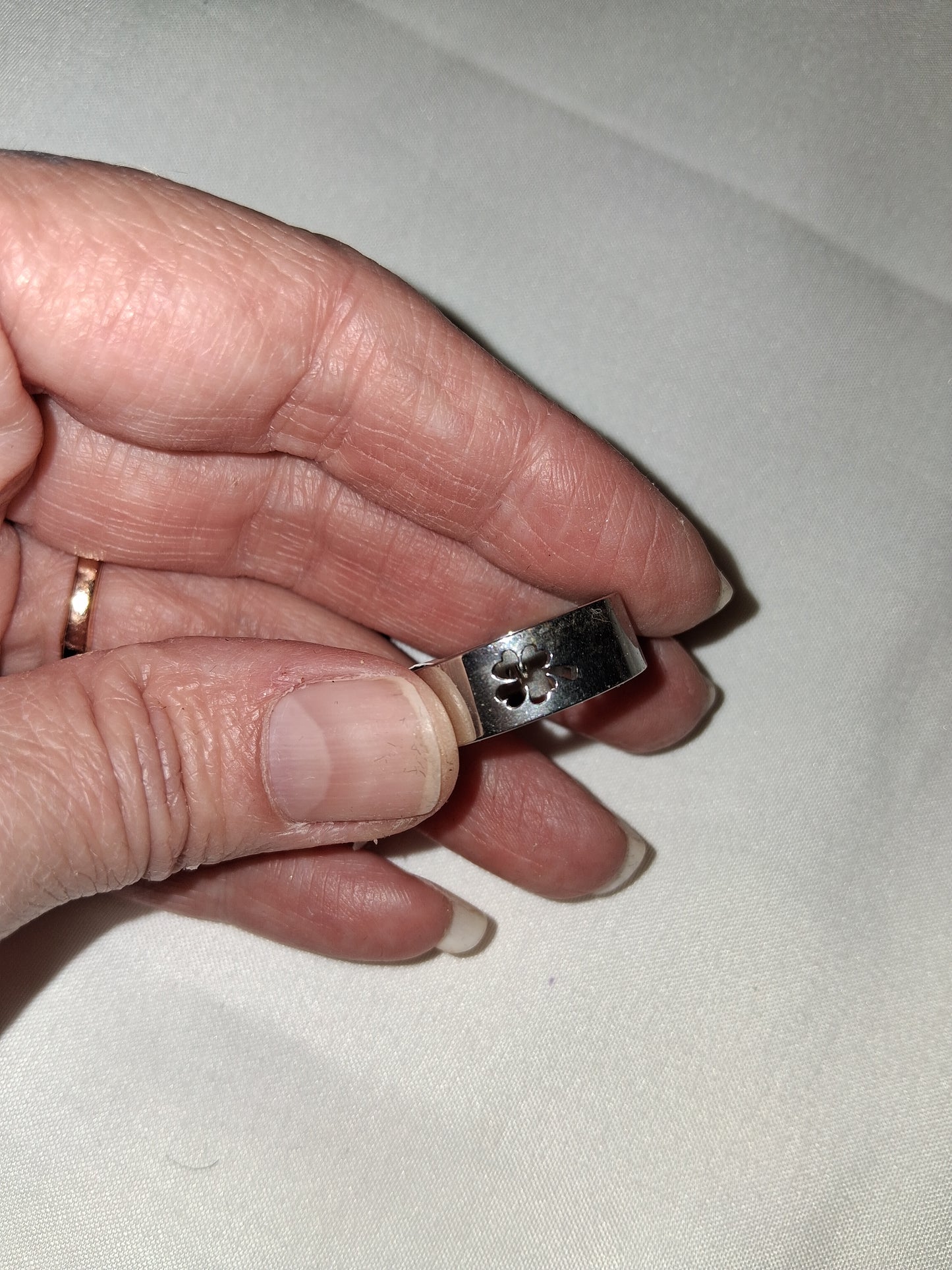 COCOMONEY Men's ring costume jewelry size 10.5 stainless steel 4 leaf clover
