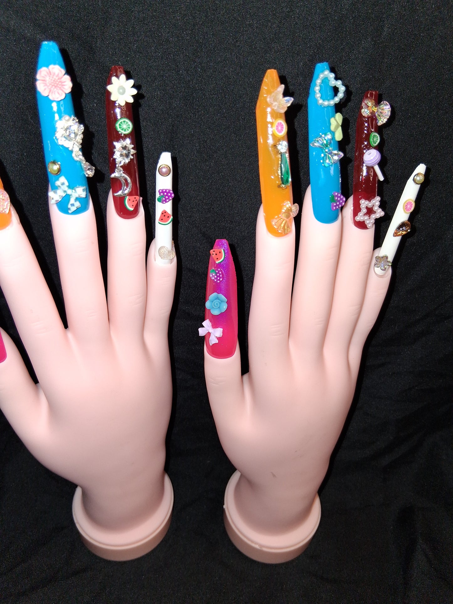 COCOMONEY NAILS CUSTOM 1 OF 1 GLUE ON PRESS ON COMES WITH FREE GIFTS #o58