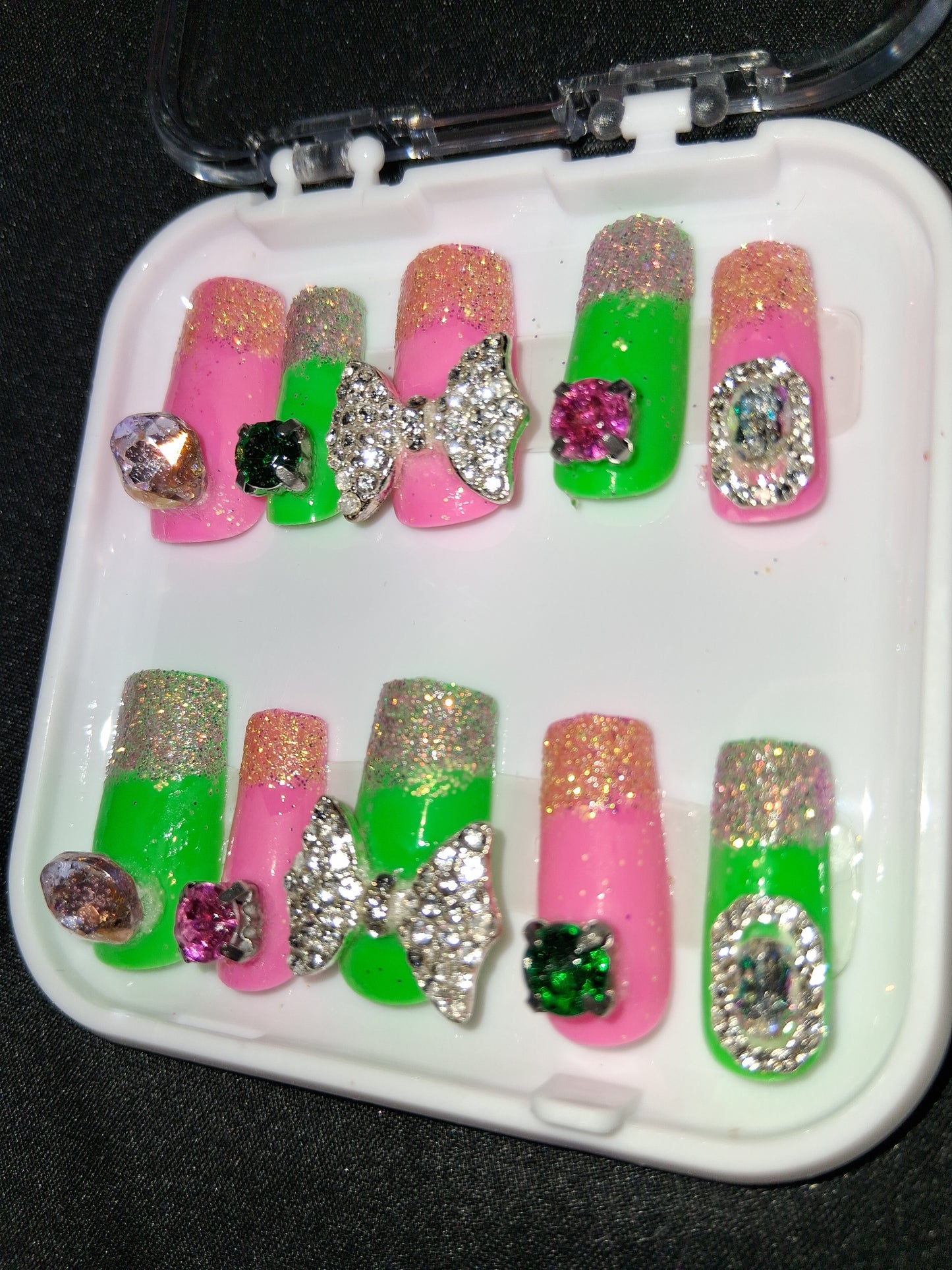 COCOMONEY NAILS CUSTOM ONE OF A KIND PIECES WITH NAIL BAG AND FREE GIFTS ACRYLIC