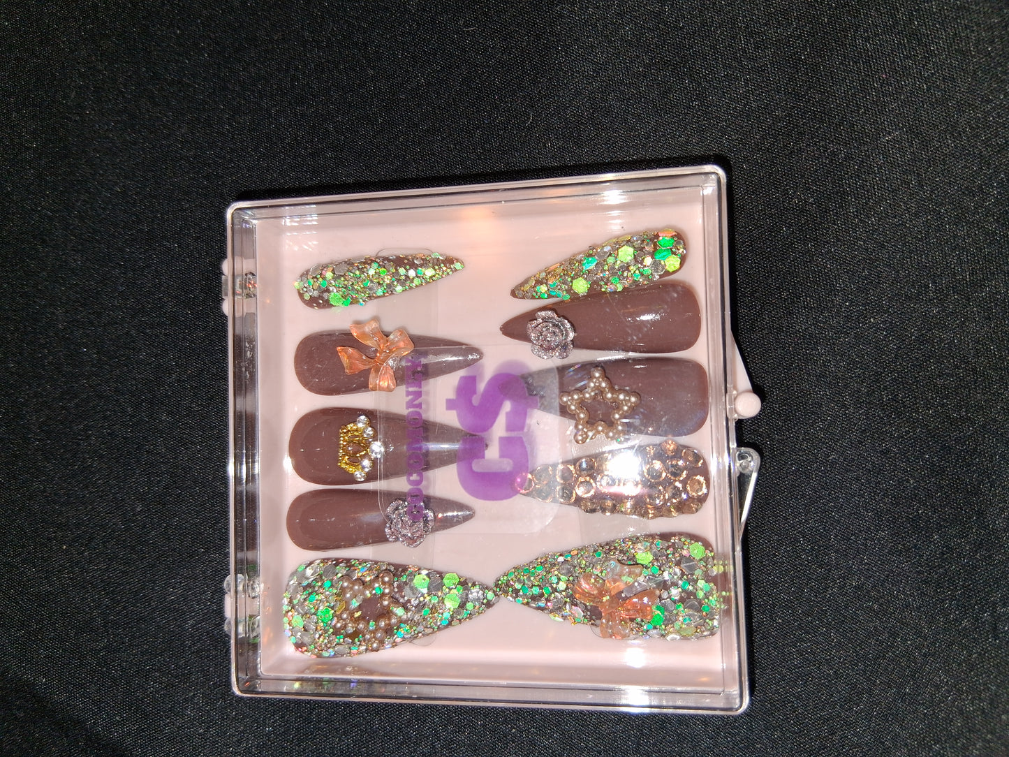 COCOMONEY NAILS CUSTOM ONE OF A KIND PIECES WITH NAIL BAG AND FREE GIFTS