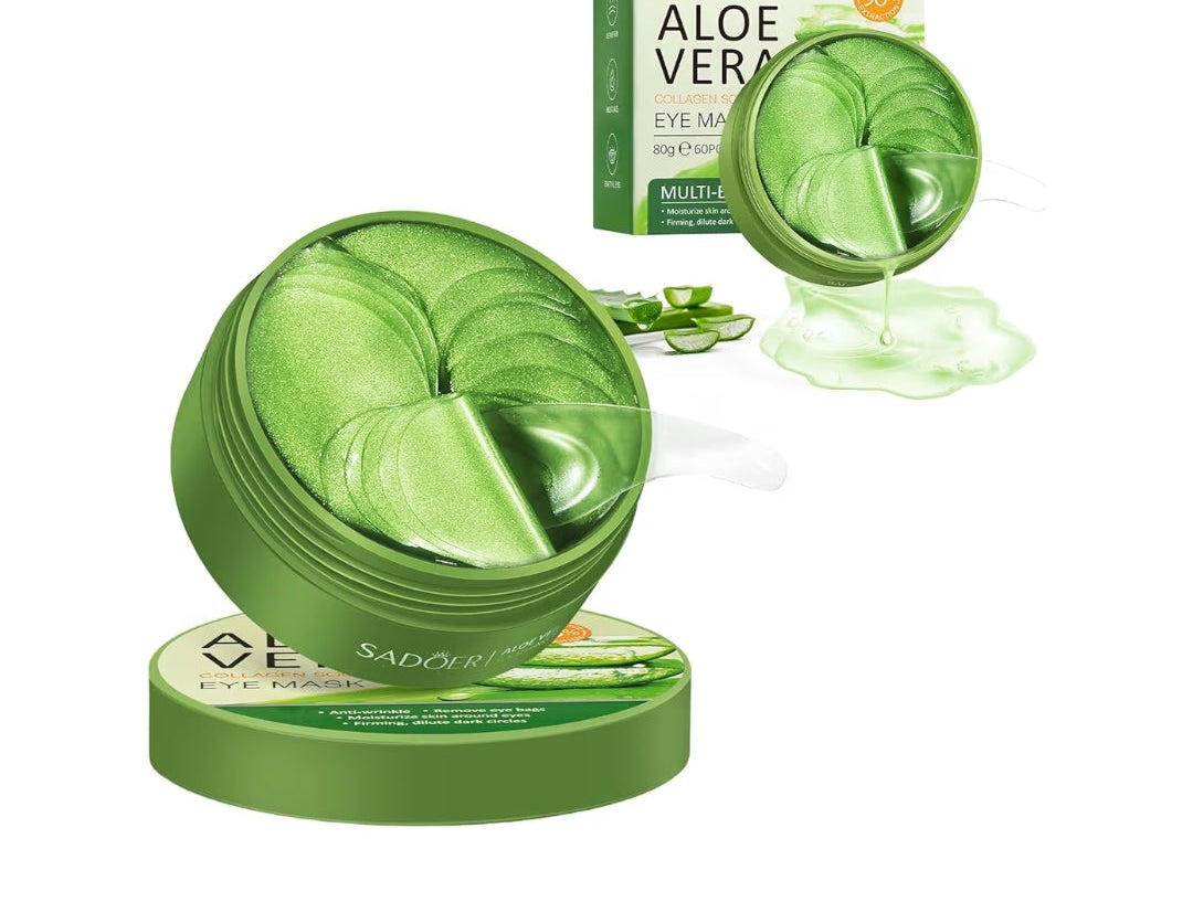 Under Eye Patches for Puffy Eyes and Dark Circles – 60 PCS Aloe Vera Under Eye Mask with Pure Natural Extracts to Combat Puffiness, Fine Lines, Wrinkles, and Bags